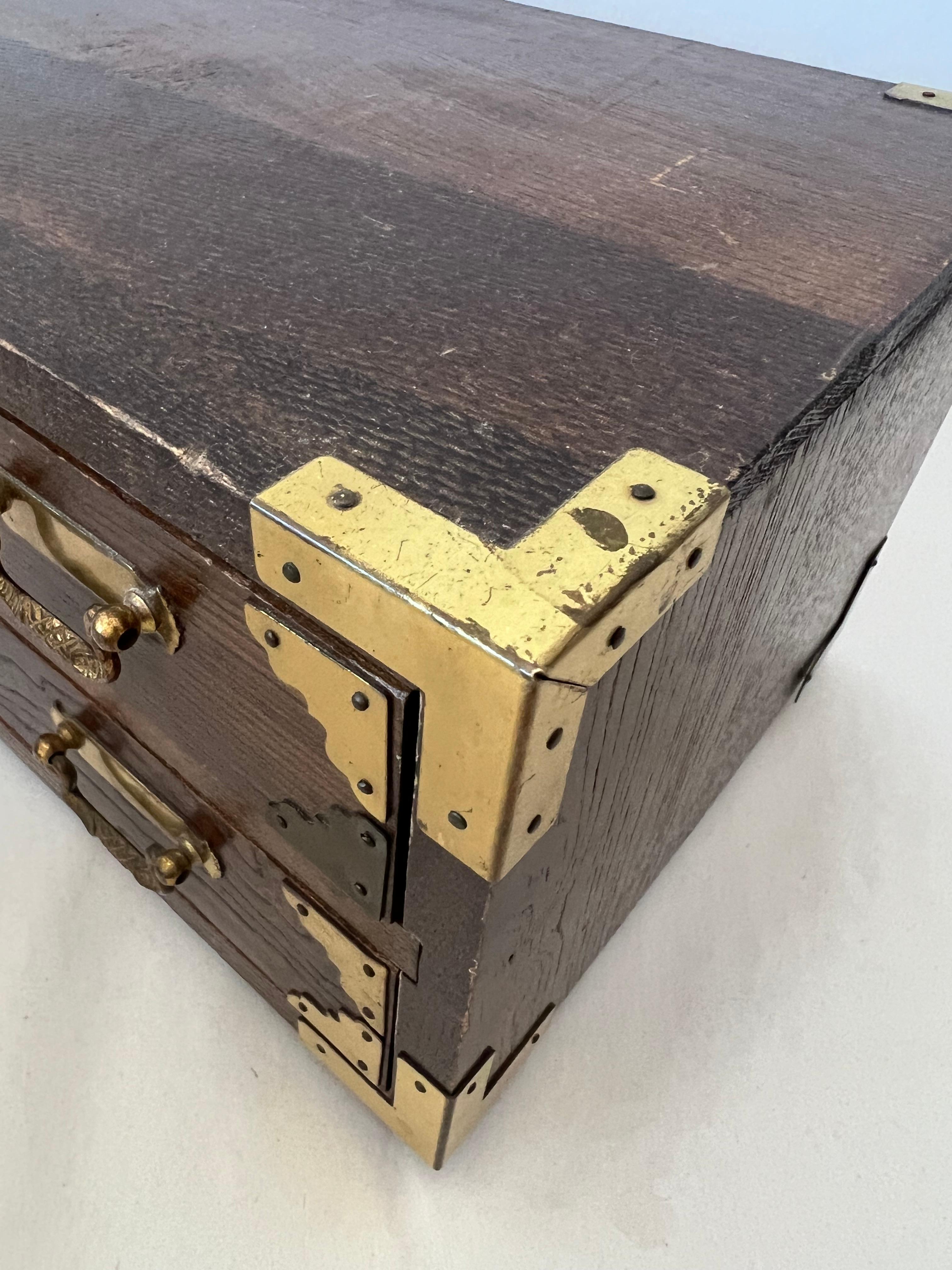 Japanese Campaign Style Miniature Chest Ca' 1960's For Sale 2