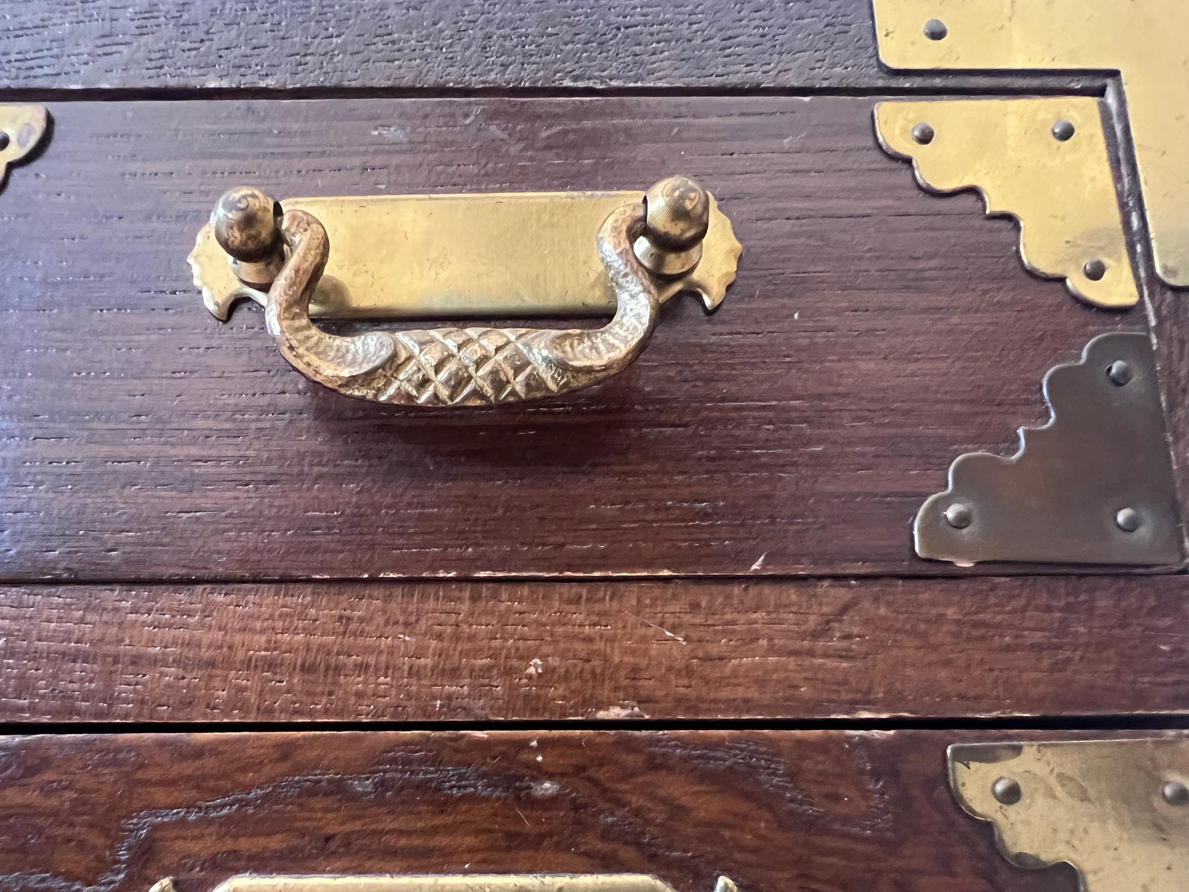Japanese Campaign Style Miniature Chest Ca' 1960's For Sale 3