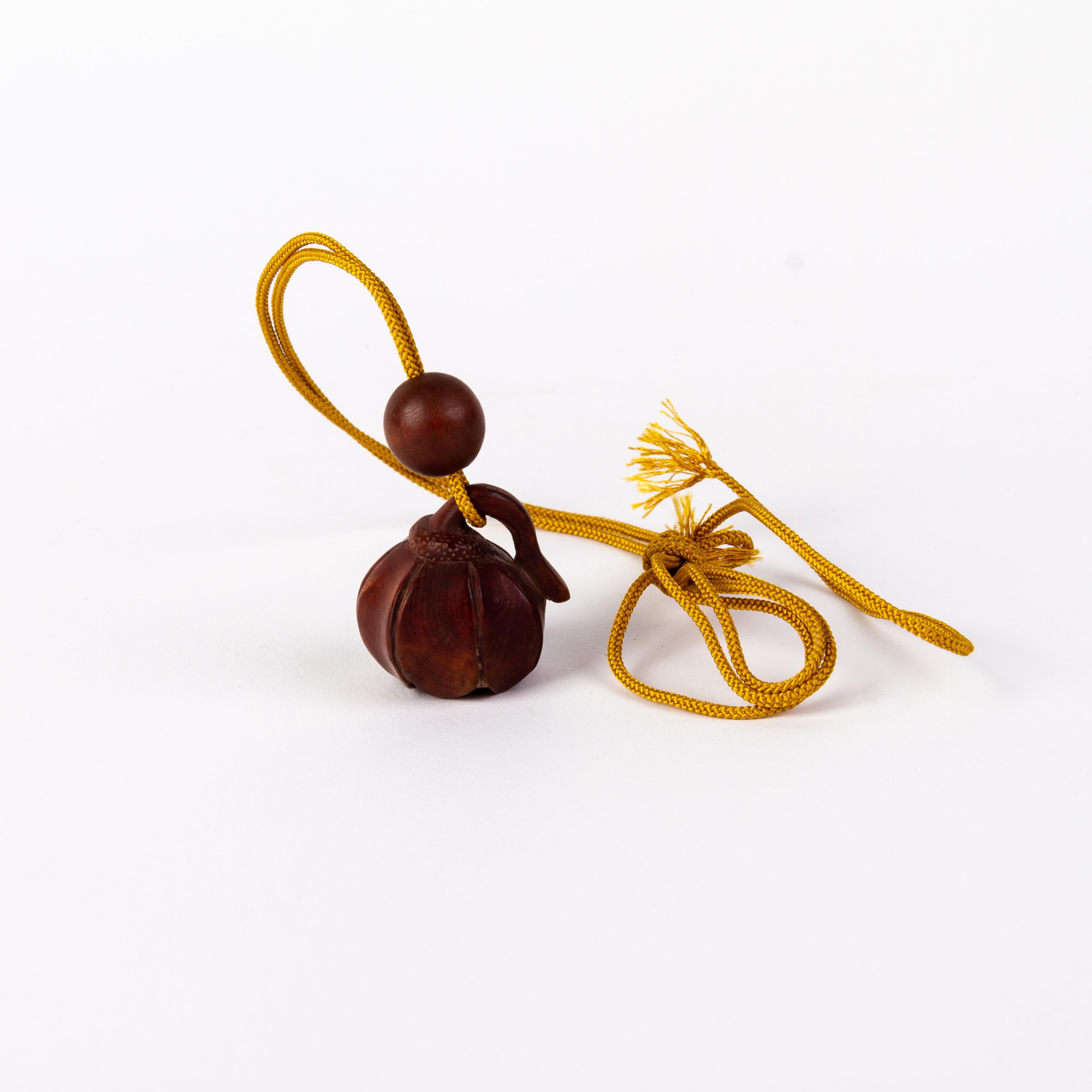 Japanese Carved Boxwood Inro Ojime with Netsuke For Sale at 1stDibs