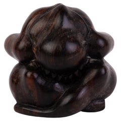 Antique Japanese Carved Boxwood Monkey Netsuke Inro Ojime 