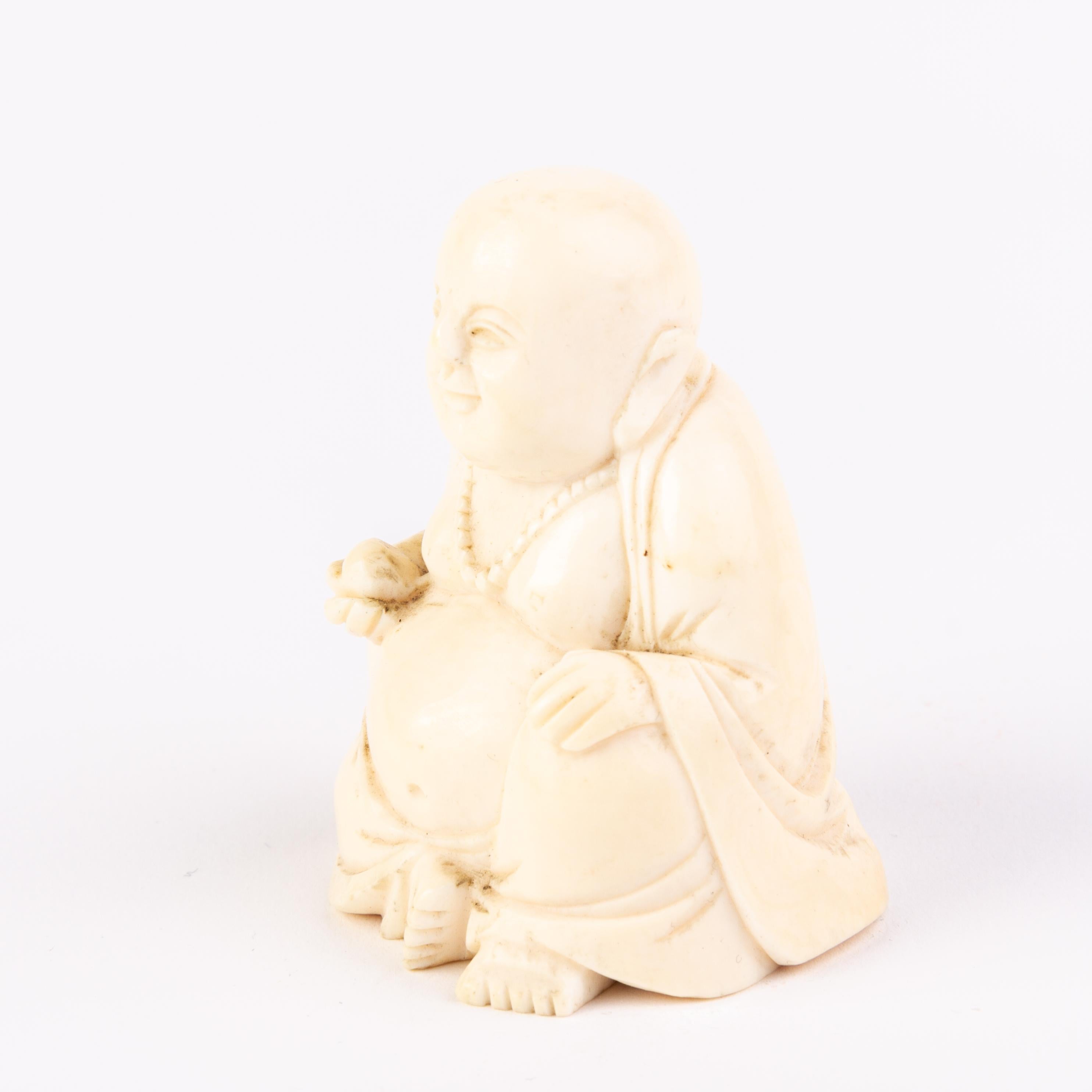 19th Century Japanese Carved Buddha Okimono Figure Meiji For Sale