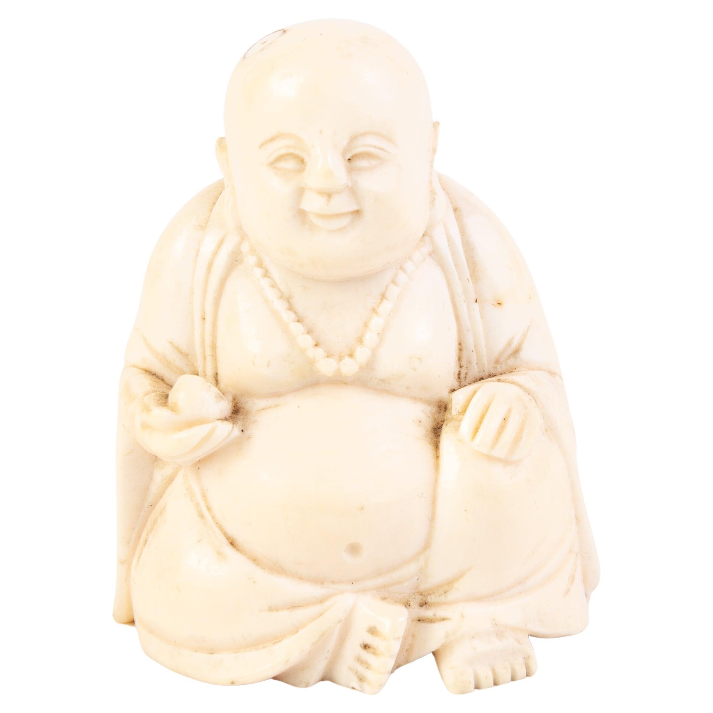 Japanese Carved Buddha Okimono Figure Meiji For Sale
