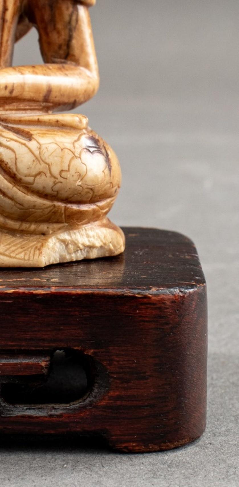 Japanese Carved Jade Buddha Sculpture 4