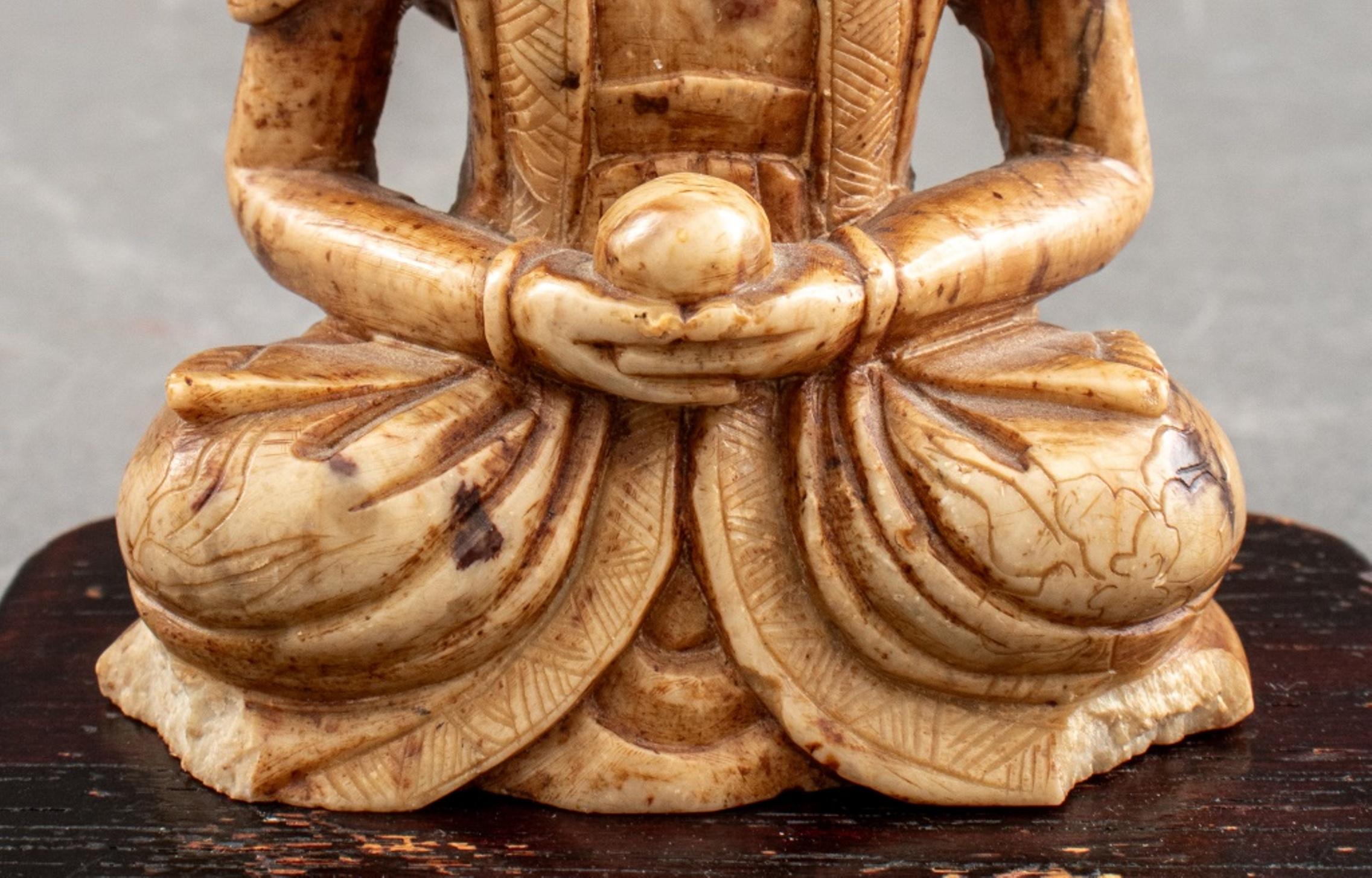 Japanese Carved Jade Buddha Sculpture 3