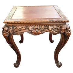Japanese Carved Side Table Occasional Hardwood 19th Century