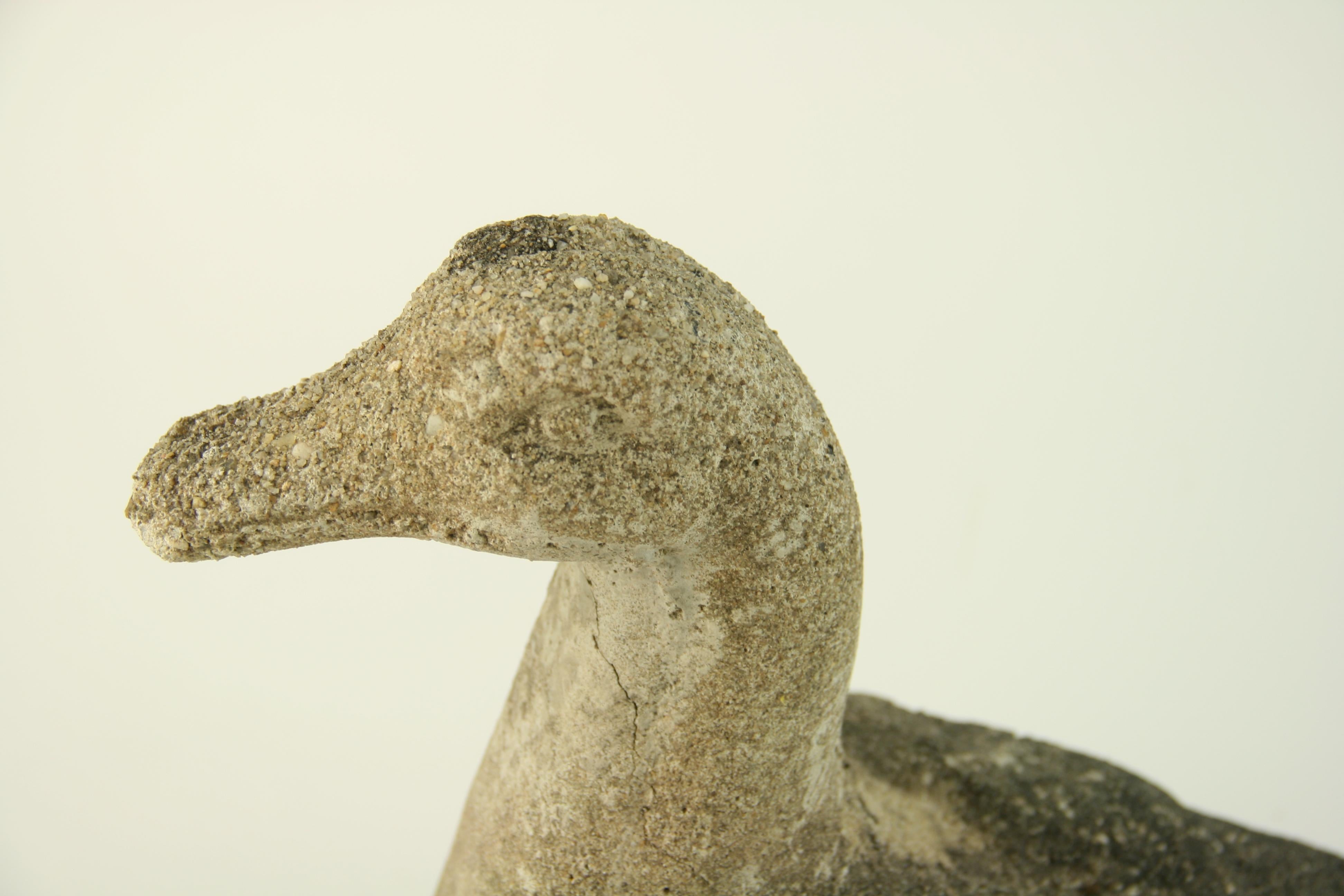 Japanese Large Carved Stone  Duck Garden Ornament, circa 1940 2