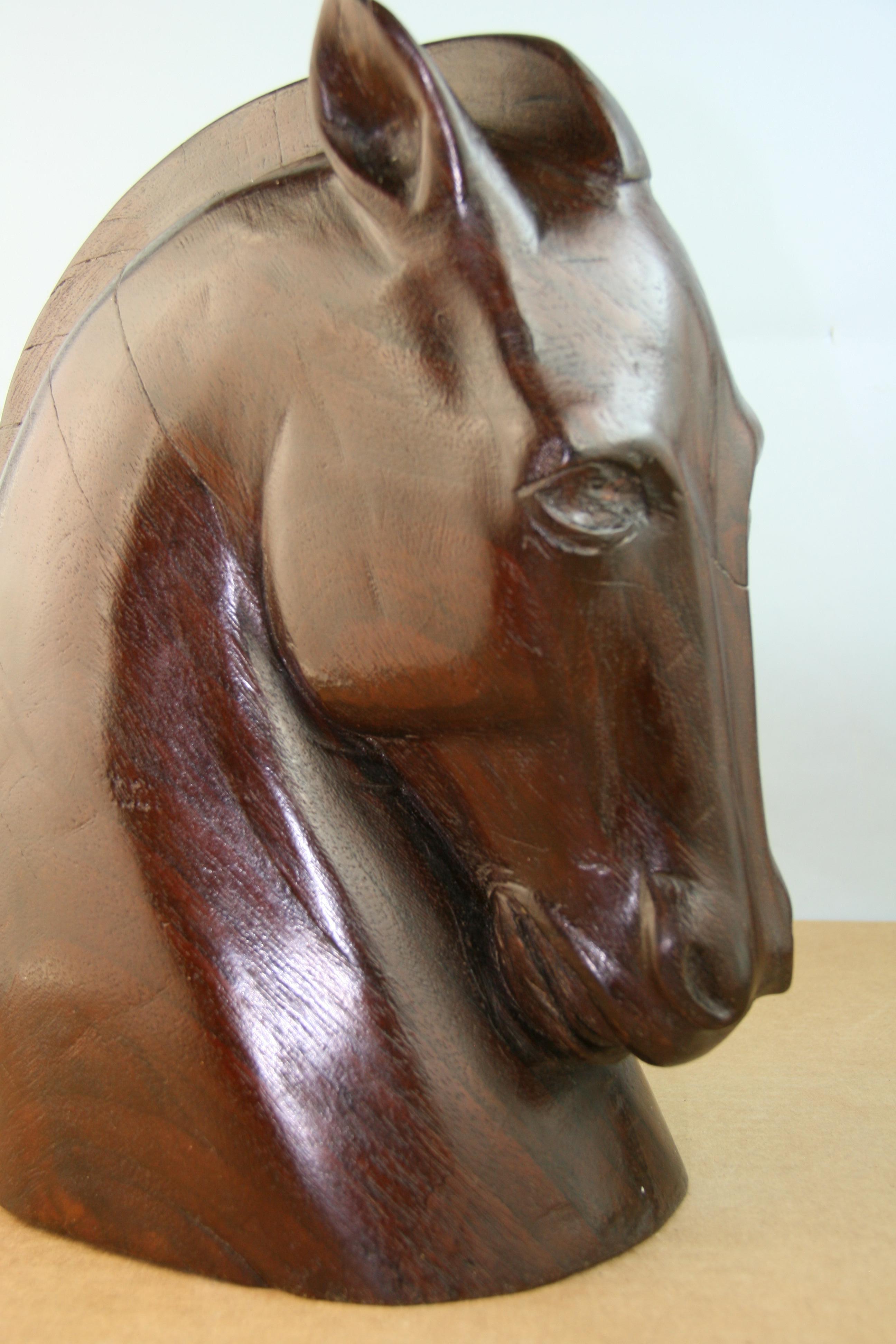 Japanese Carved Wood Horse Sculpture 1920's 4