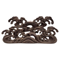 Japanese Carved Wood Panel 