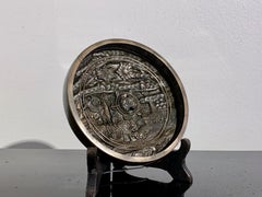 Japanese Cast Bronze "Longevity" Mirror, Edo Period, 18th Century, Japan