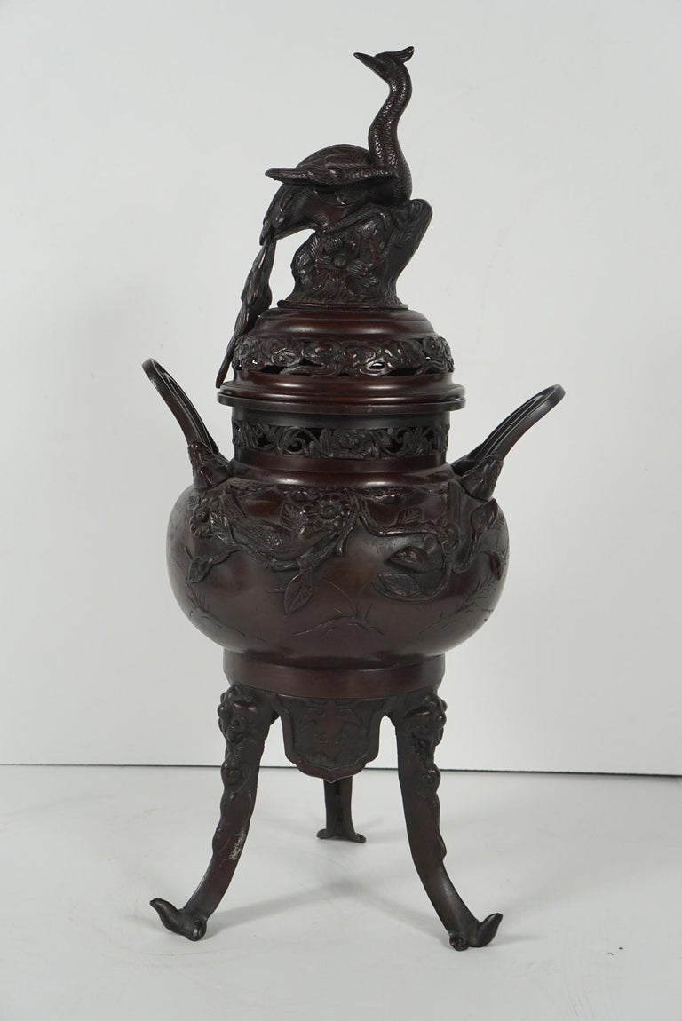 Japanese Cast Bronze Meiji Period Incense Burner at 1stDibs