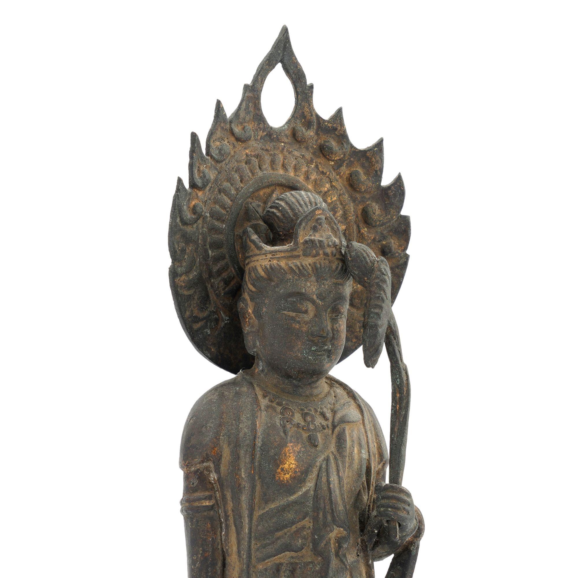 Japanese cast bronze statue of a Bodhisattva, 1780-1800 4