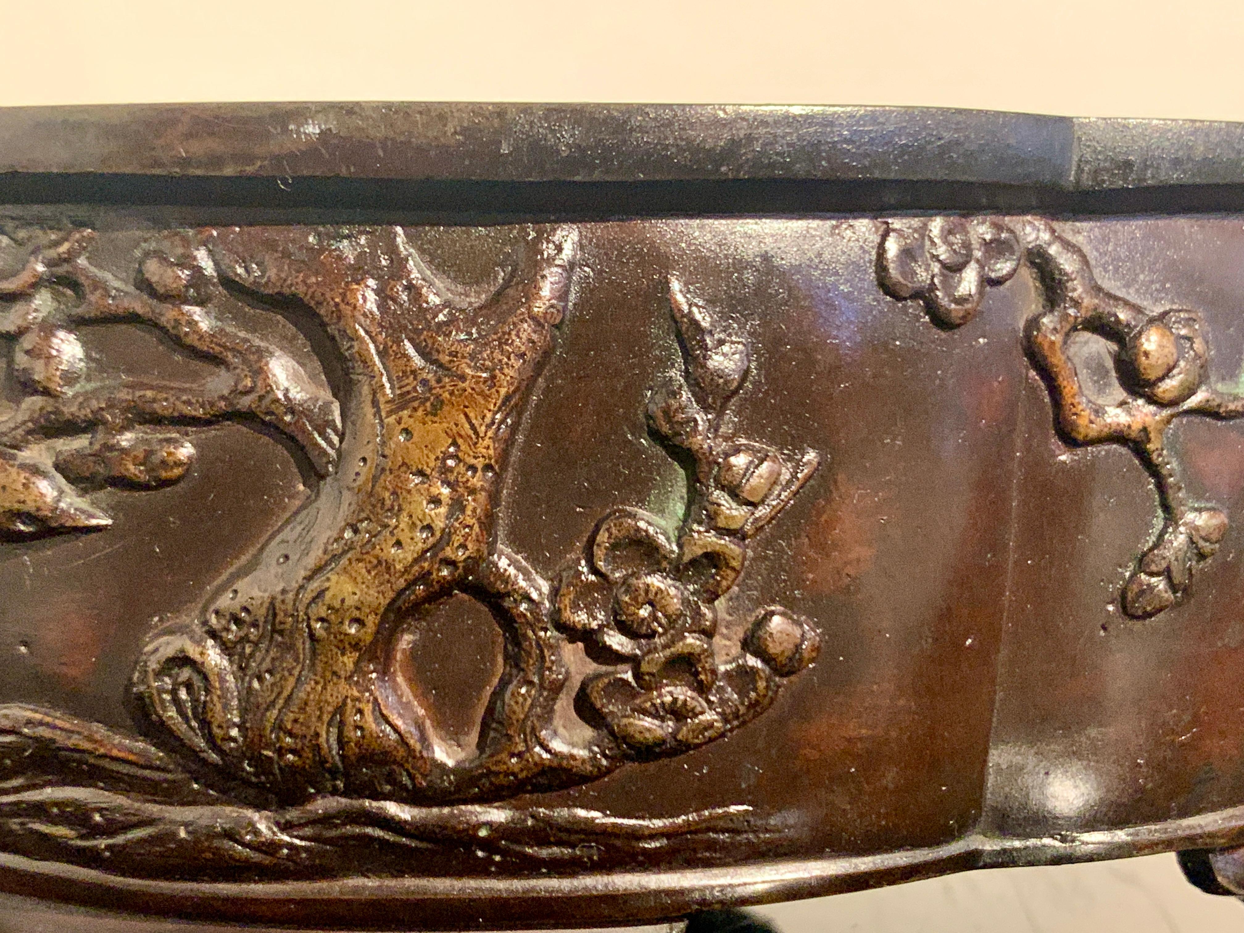 Japanese Cast Bronze Suiban Ikebana Vessel, Meiji Period, Japan 9