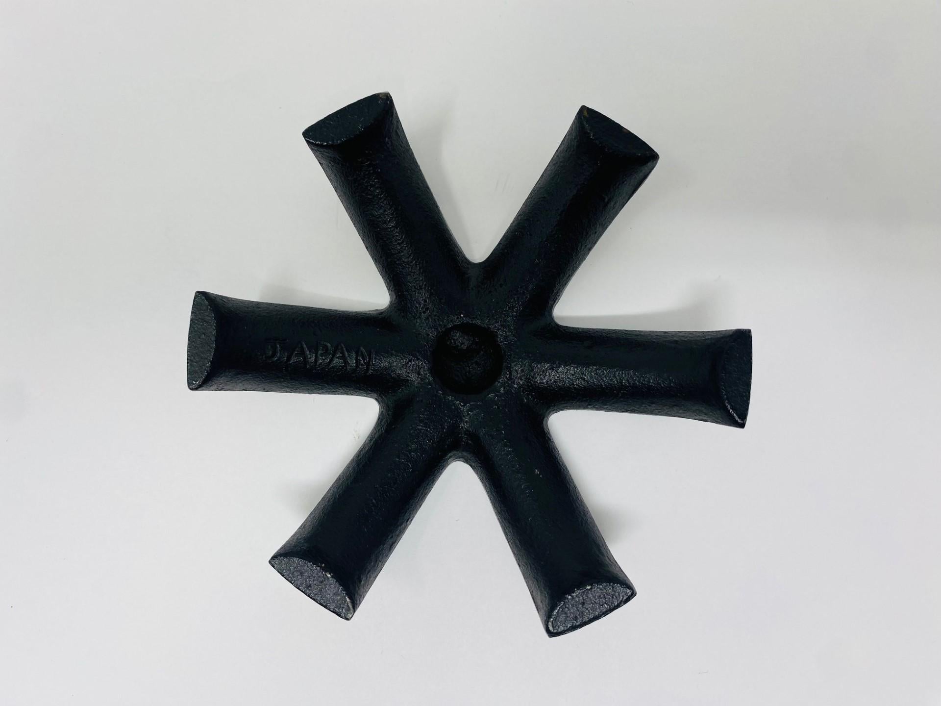 Mid-20th Century Japanese Cast Iron Candleholder inspired by Quistgaard Denmark, Midcentury For Sale