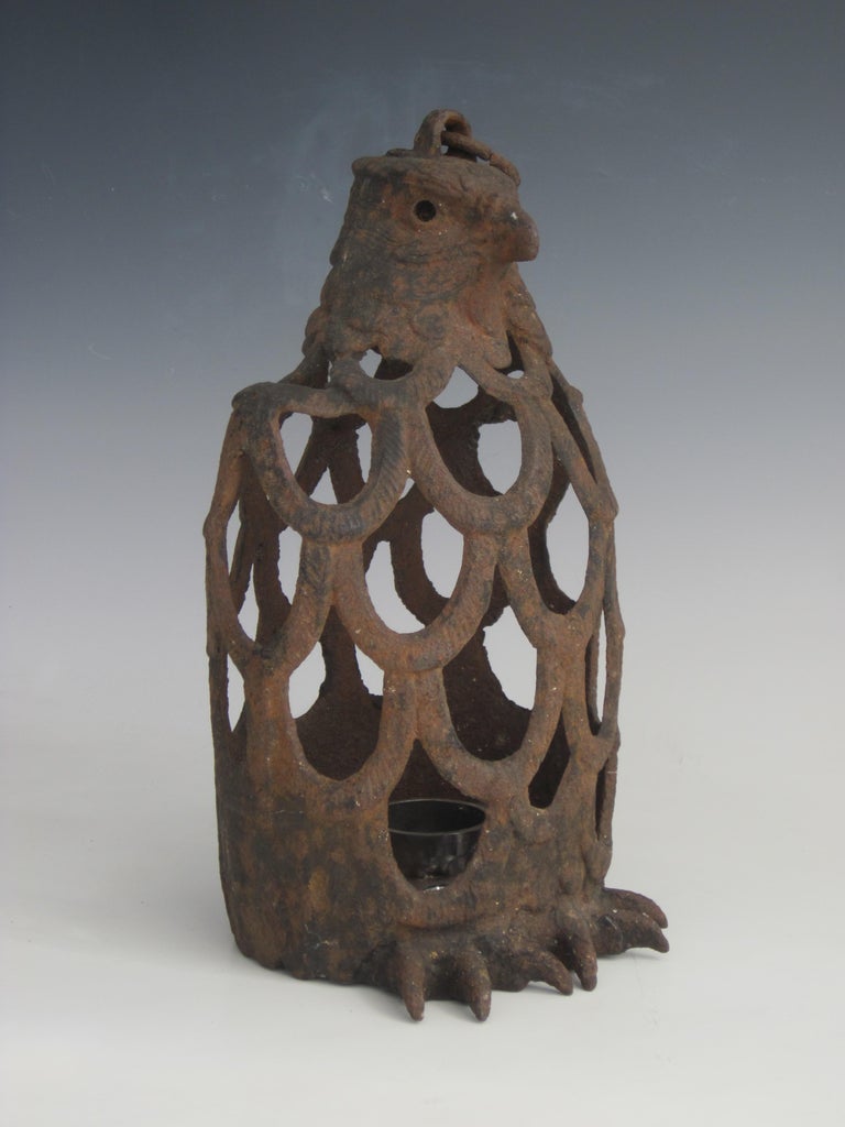 Japanese Cast Iron Eagle Tea House Garden Lantern For Sale at 1stDibs