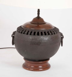 Japanese Cast Iron Hibachi Now as a Lamp