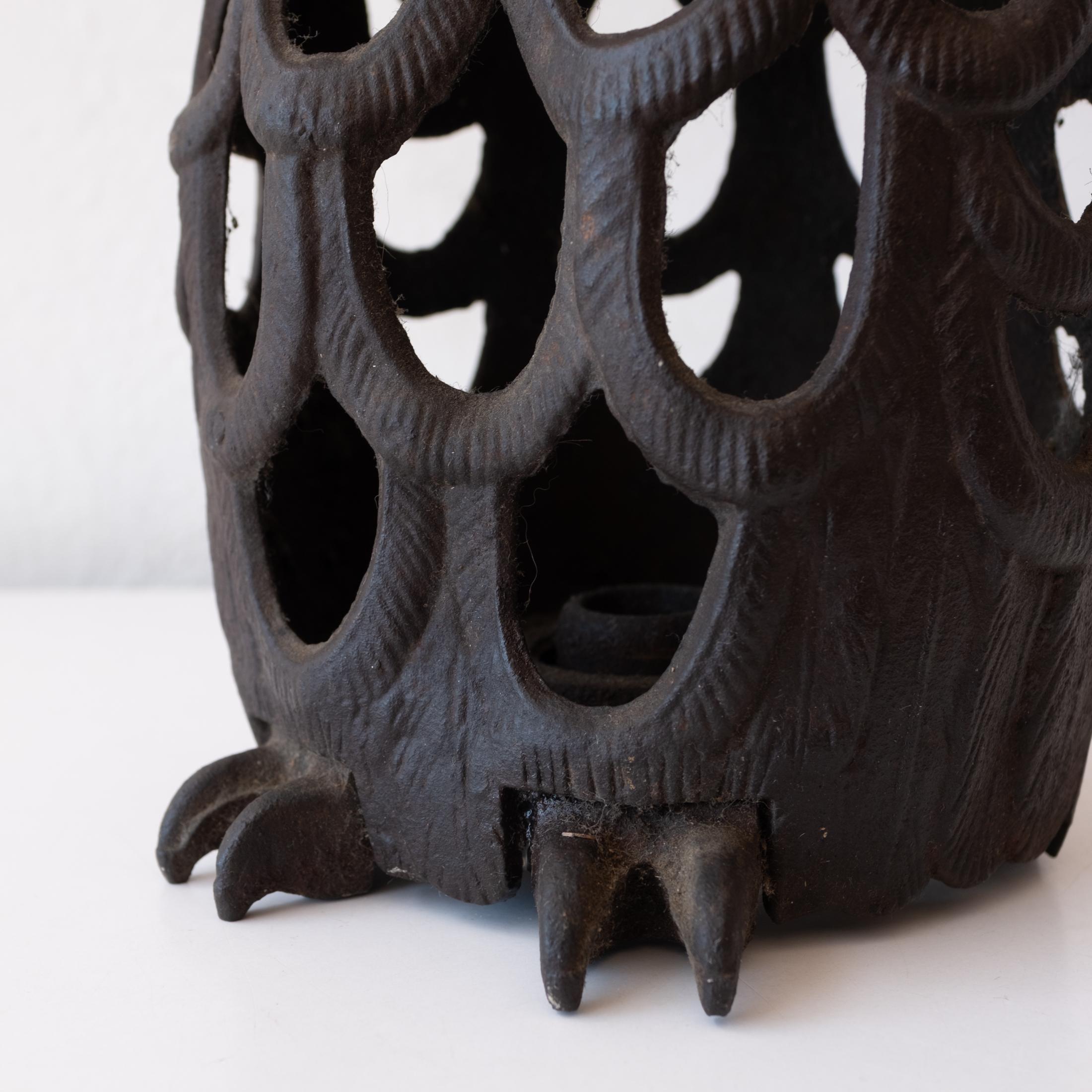 Japanese Cast Iron Nambu Owl Hanging Lantern 1960s 9