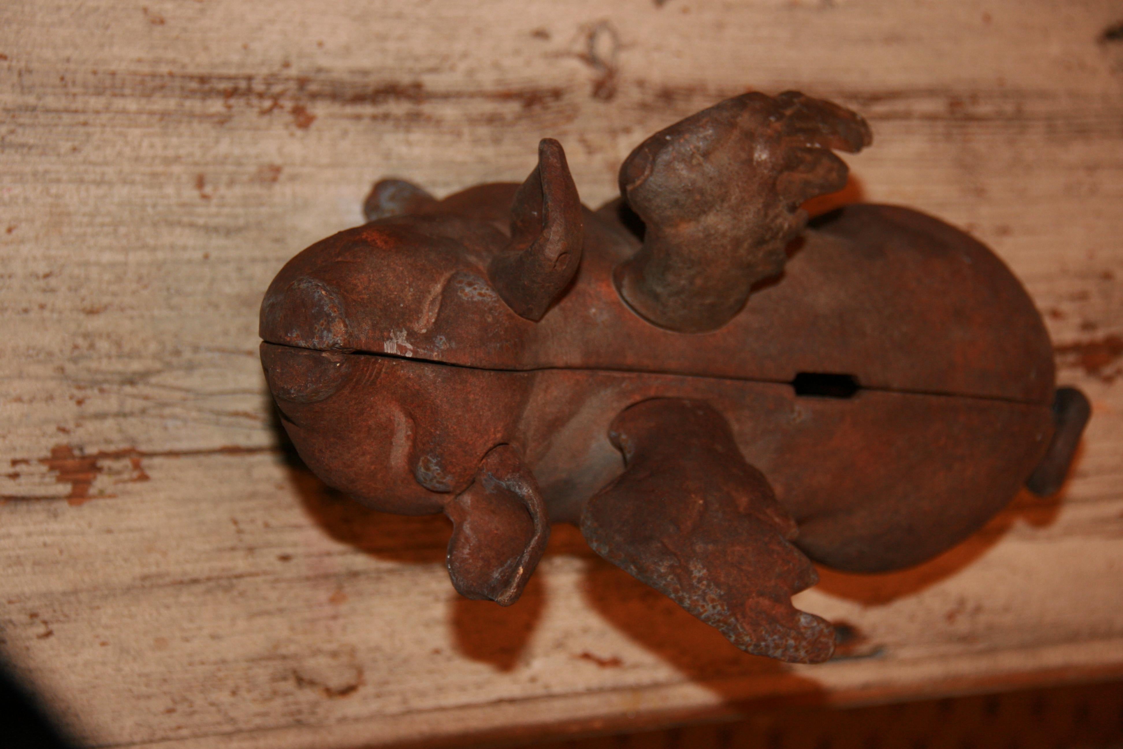 Japanese Cast Iron Pig with Wings Sculpture/Piggy Bank/Garden Ornament/Door Stop 5