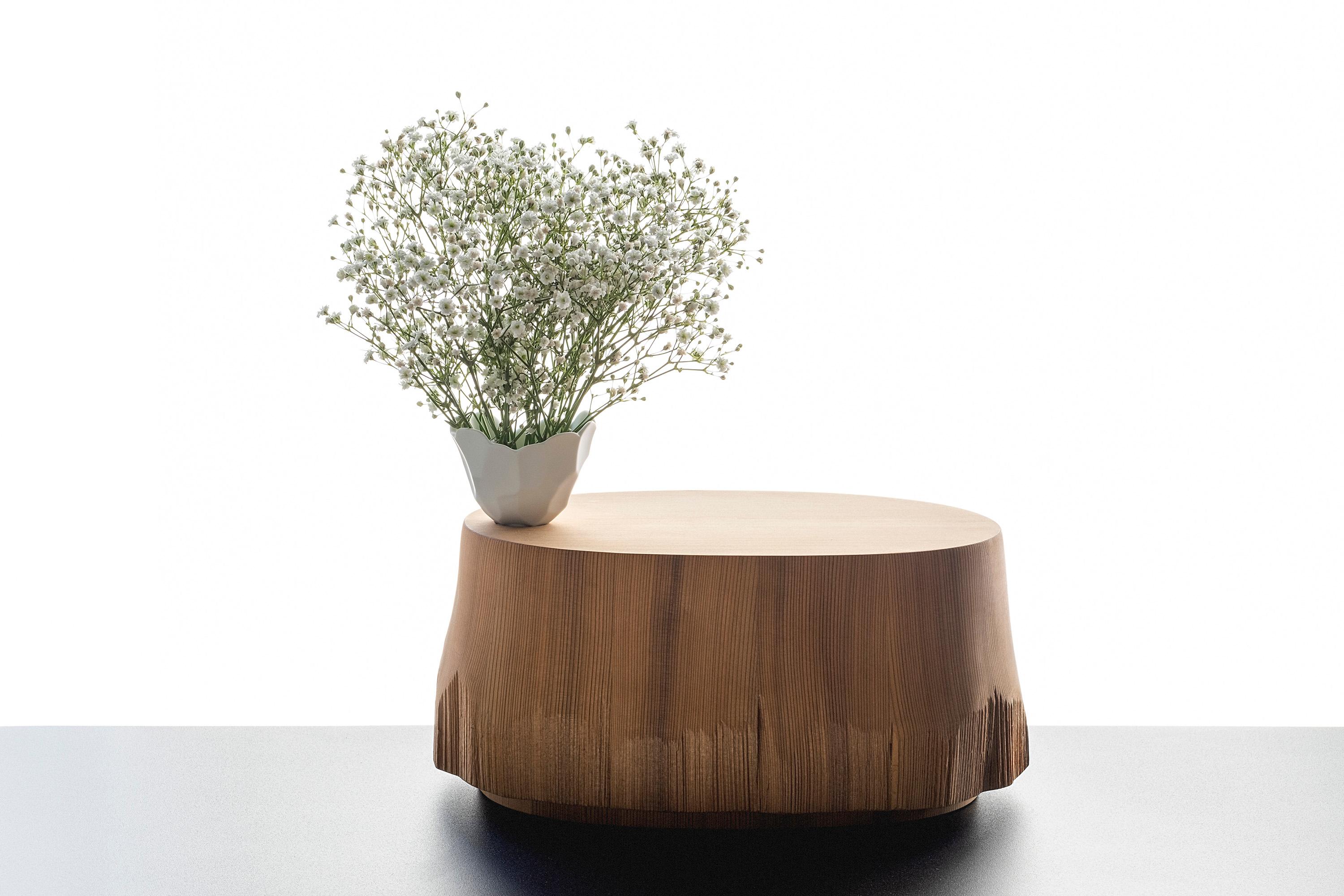 Modern Japanese Cedar Wood Box with Arita Porcelain Vase 'Hope' by Mario Trimarchi