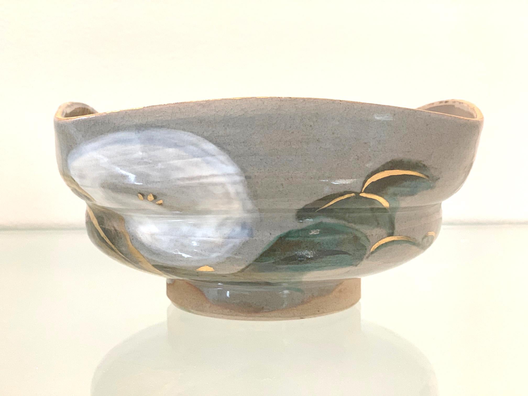 Japonisme Japanese Ceramic Bowl Makuzu Kozan Utusushi Kenzan For Sale
