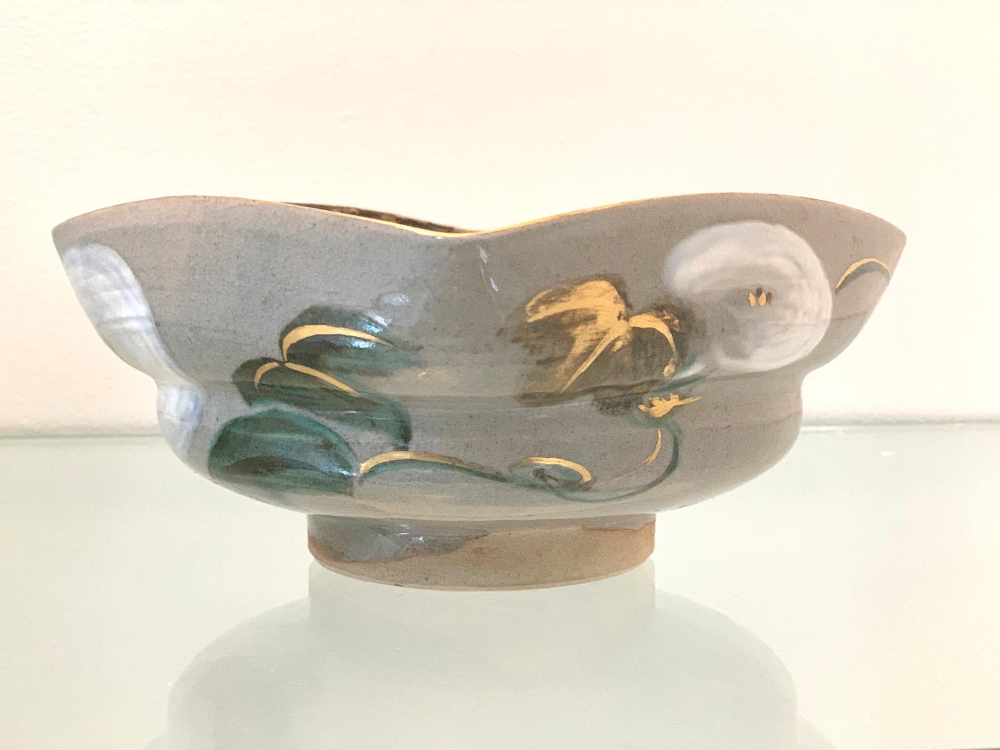 Japanese Ceramic Bowl Makuzu Kozan Utusushi Kenzan In Good Condition For Sale In Atlanta, GA
