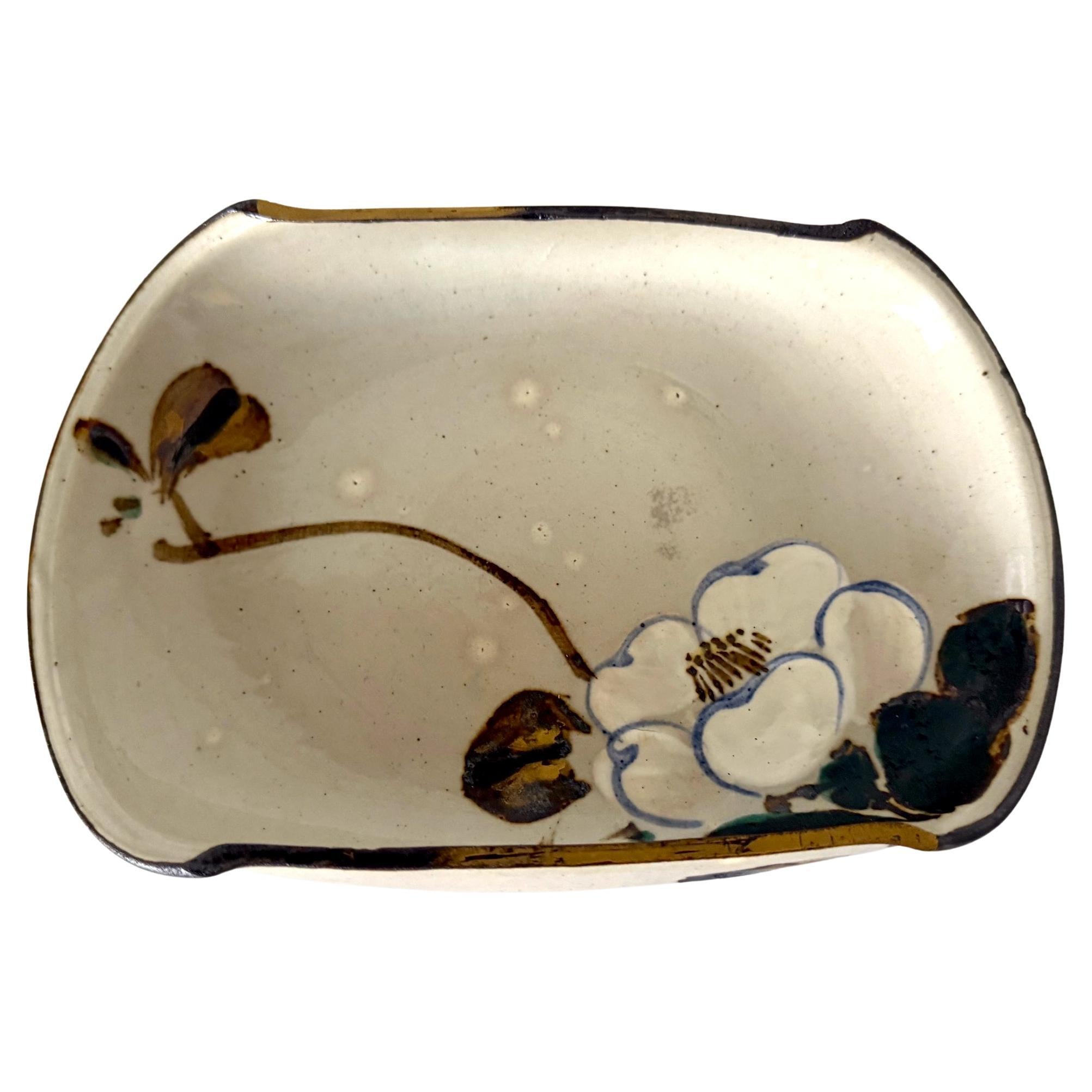 Japanese Ceramic Bowl Makuzu Kozan with Original Inscribed Box