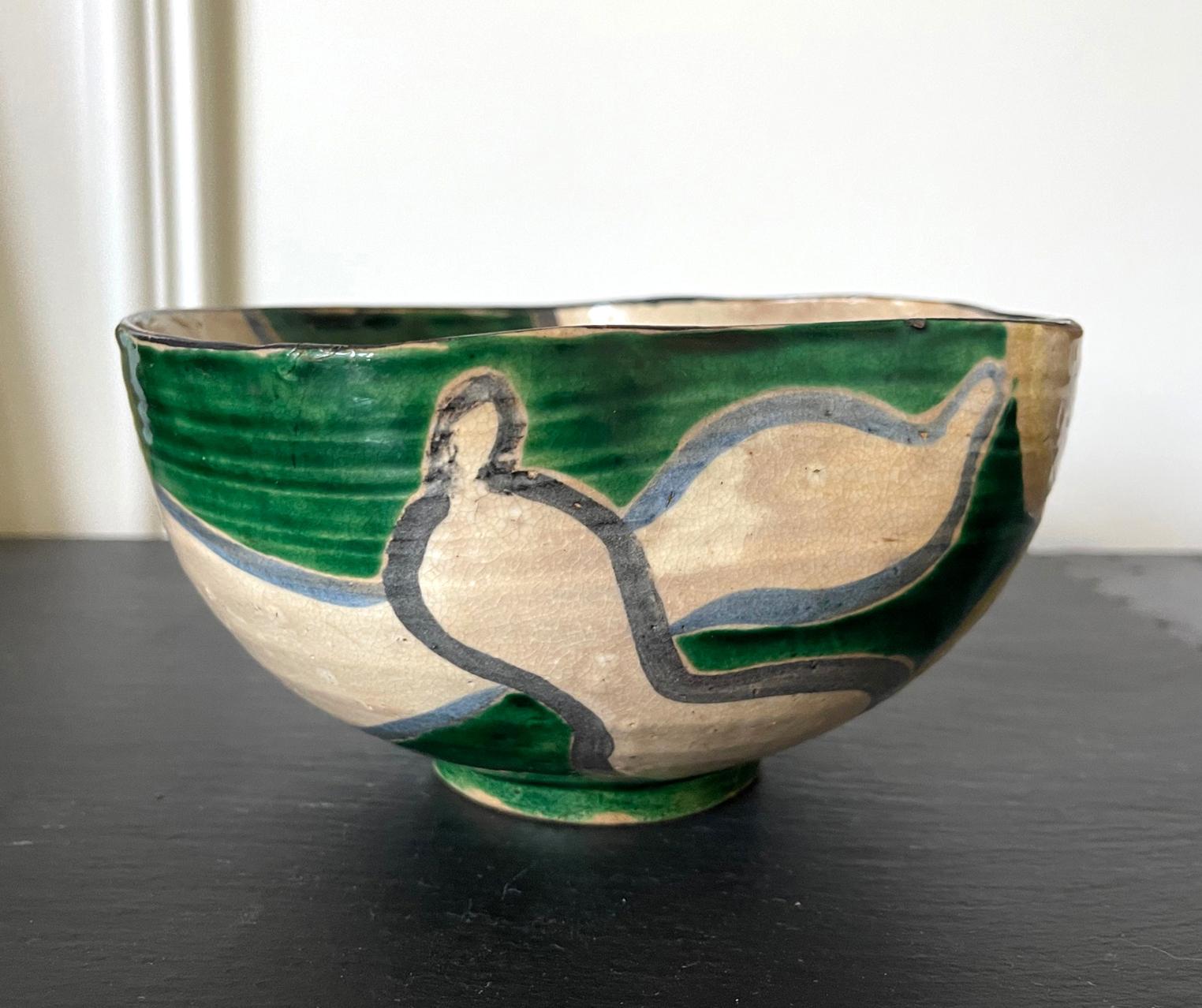 Japanese Ceramic Bowl Meiji Period Style of Ogata Kenzan In Good Condition In Atlanta, GA
