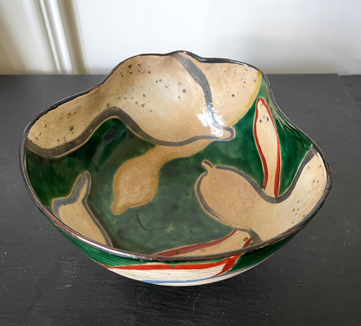 Japanese Ceramic Bowl Meiji Period Style of Ogata Kenzan 1