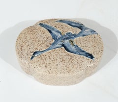 Japanese ceramic box with lid, 19th c