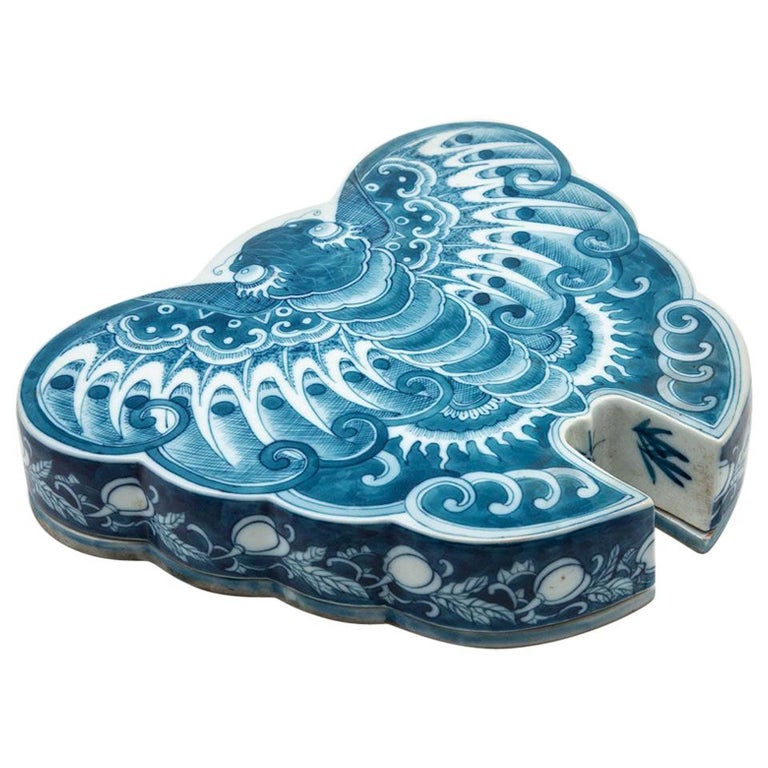 Japanese Ceramic Butterfly Box at 1stDibs