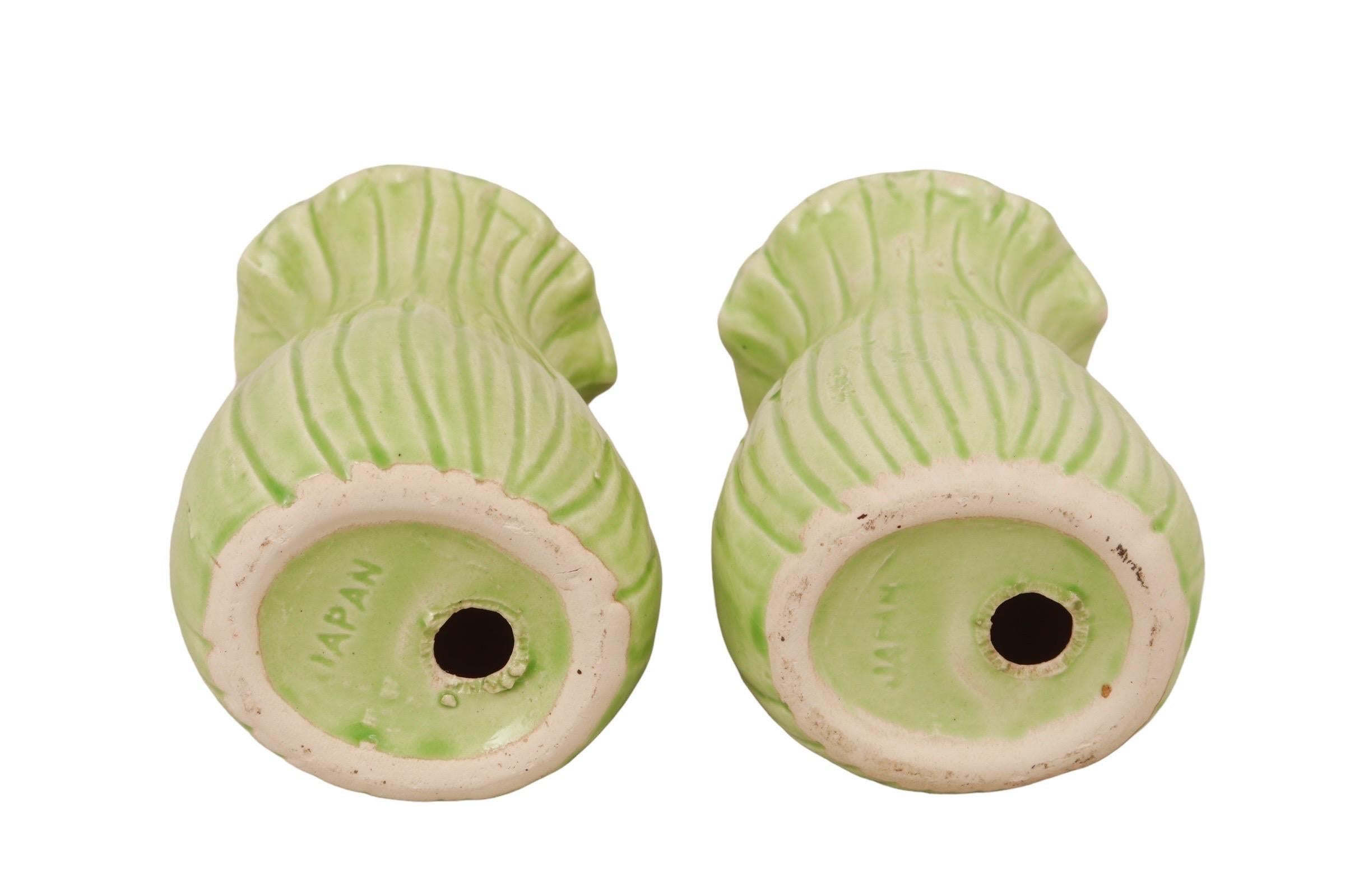 20ième siècle Salière et poivrière en céramique japonaise en forme de chou en vente