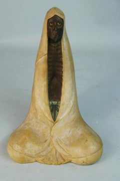 Antique Hand-Crafted Japanese Ceramic Daruma Doll Sculpture, 1930s