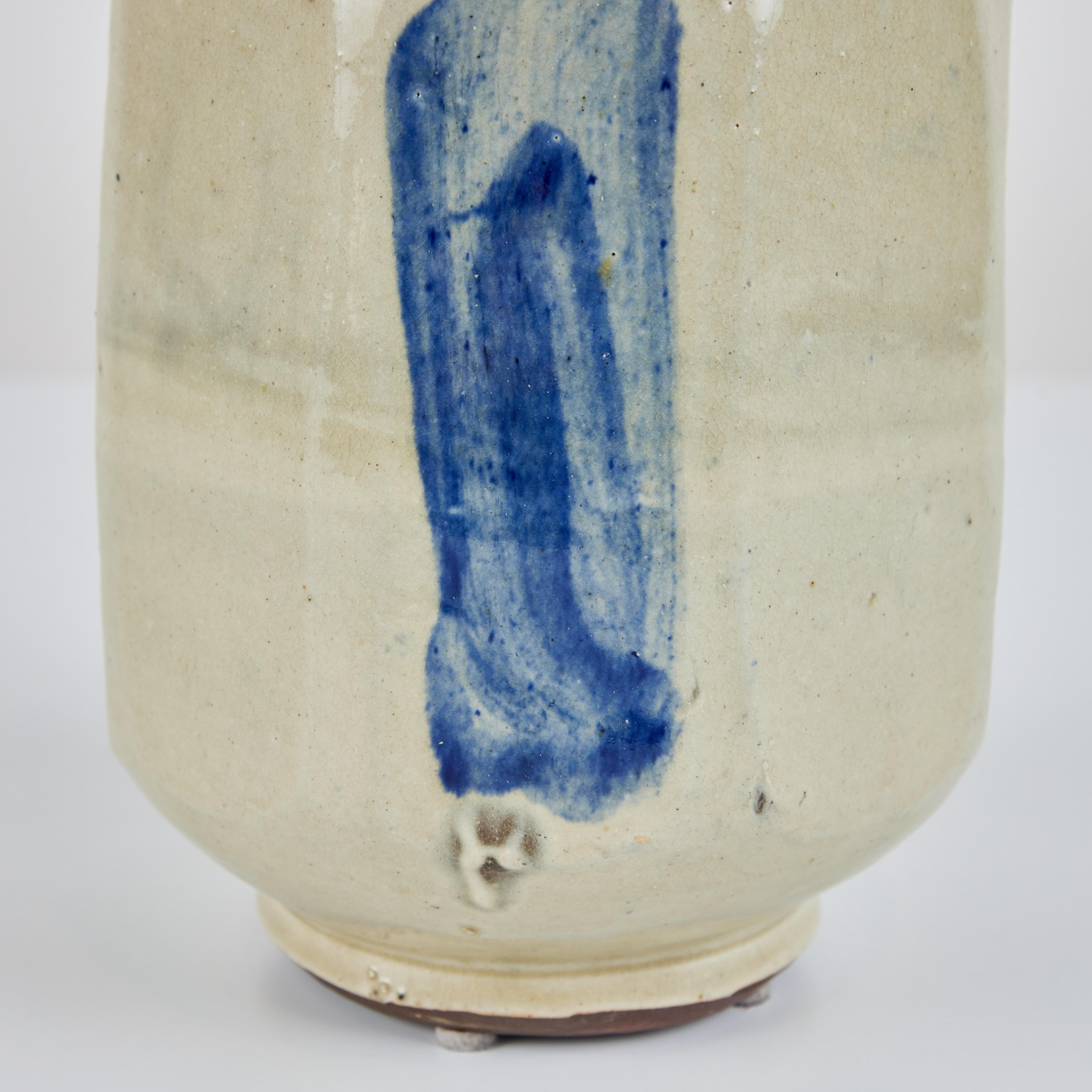 Japanische glasierte Keramikvase (20. Jahrhundert) im Angebot