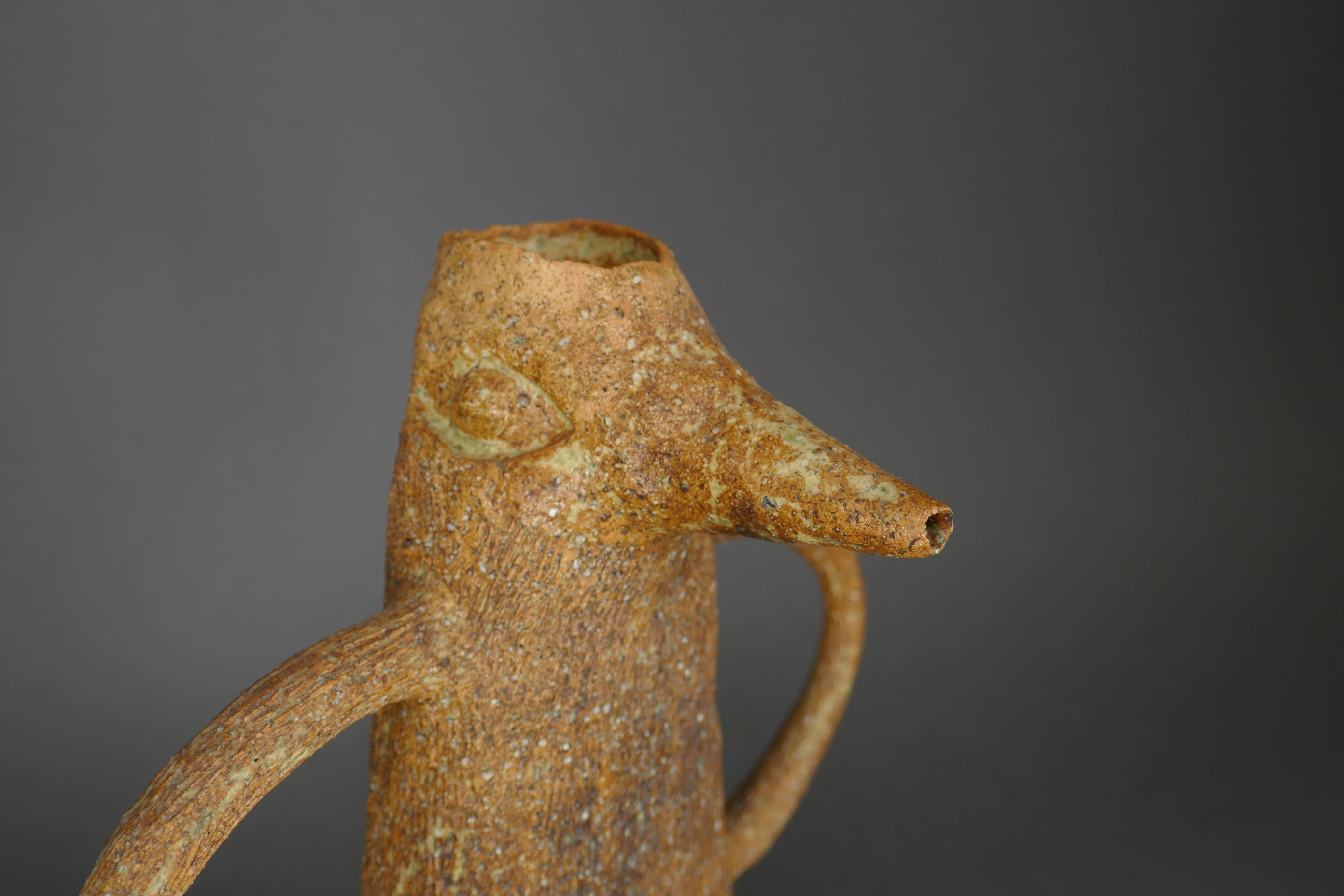 Giapponese Vaso per uccelli Ikebana in ceramica giapponese di Fujihira CIRCA 1950 in vendita