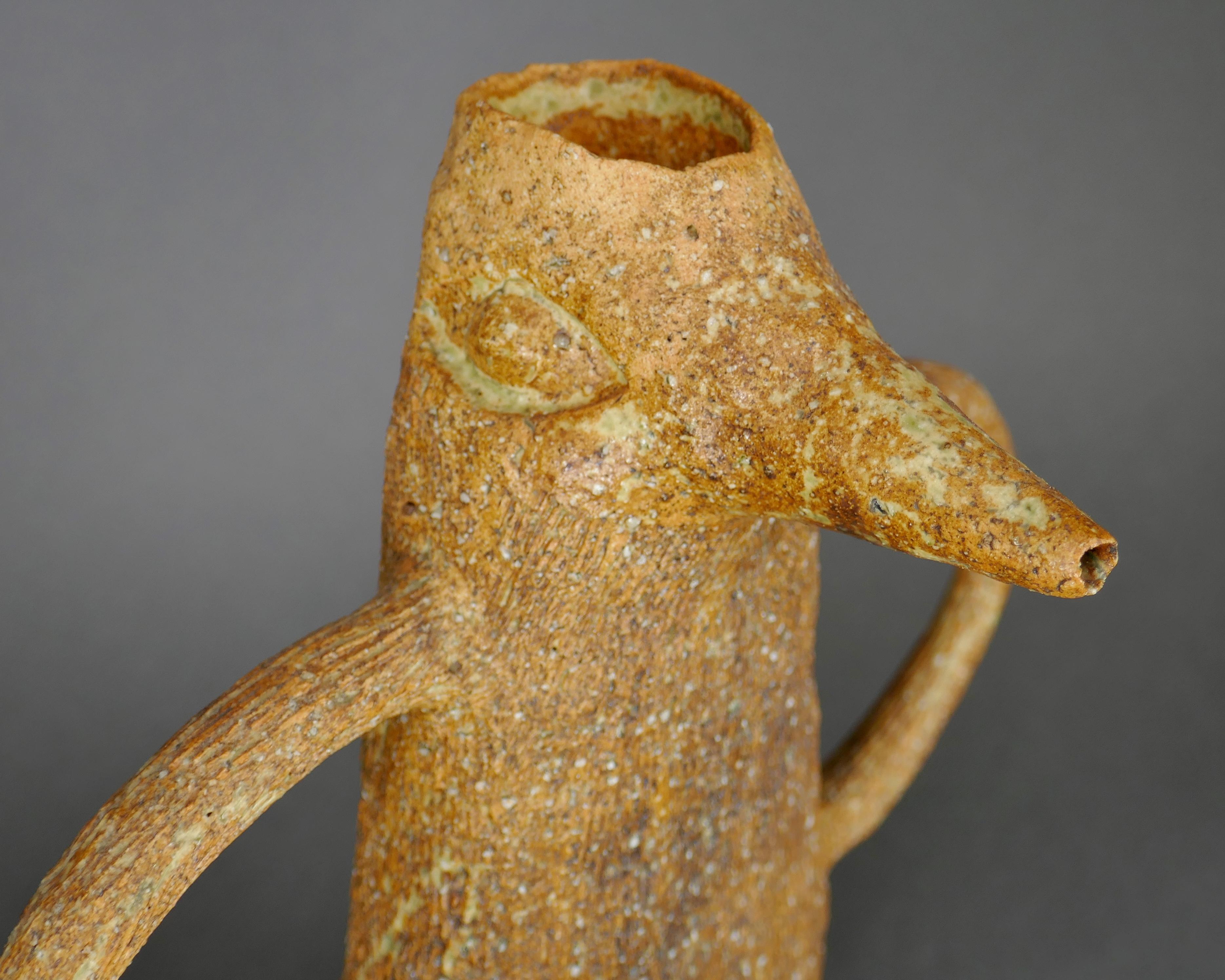 Calco Vaso per uccelli Ikebana in ceramica giapponese di Fujihira CIRCA 1950 in vendita