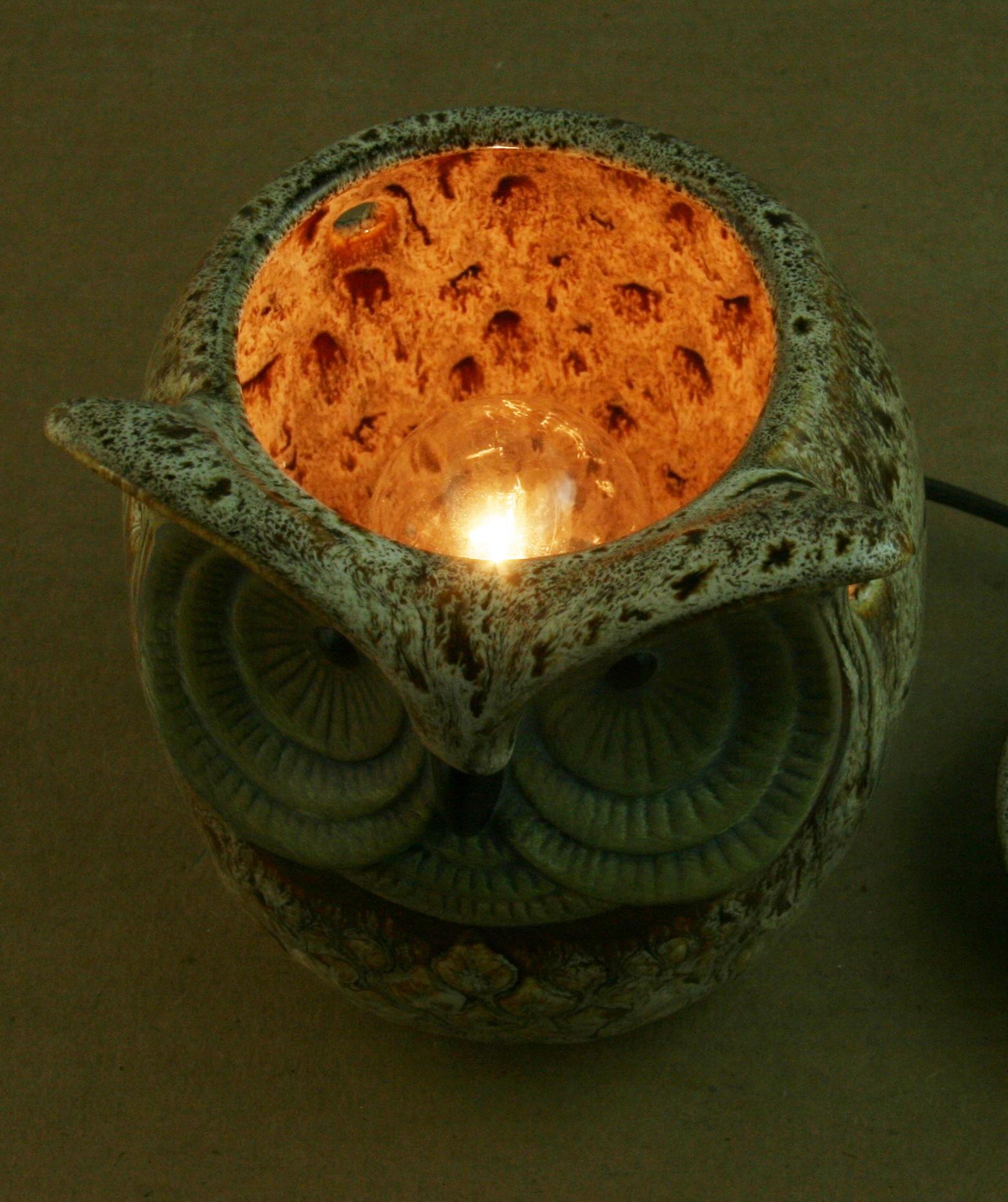 Japanese Ceramic Owl Night Light/ Lamp 1