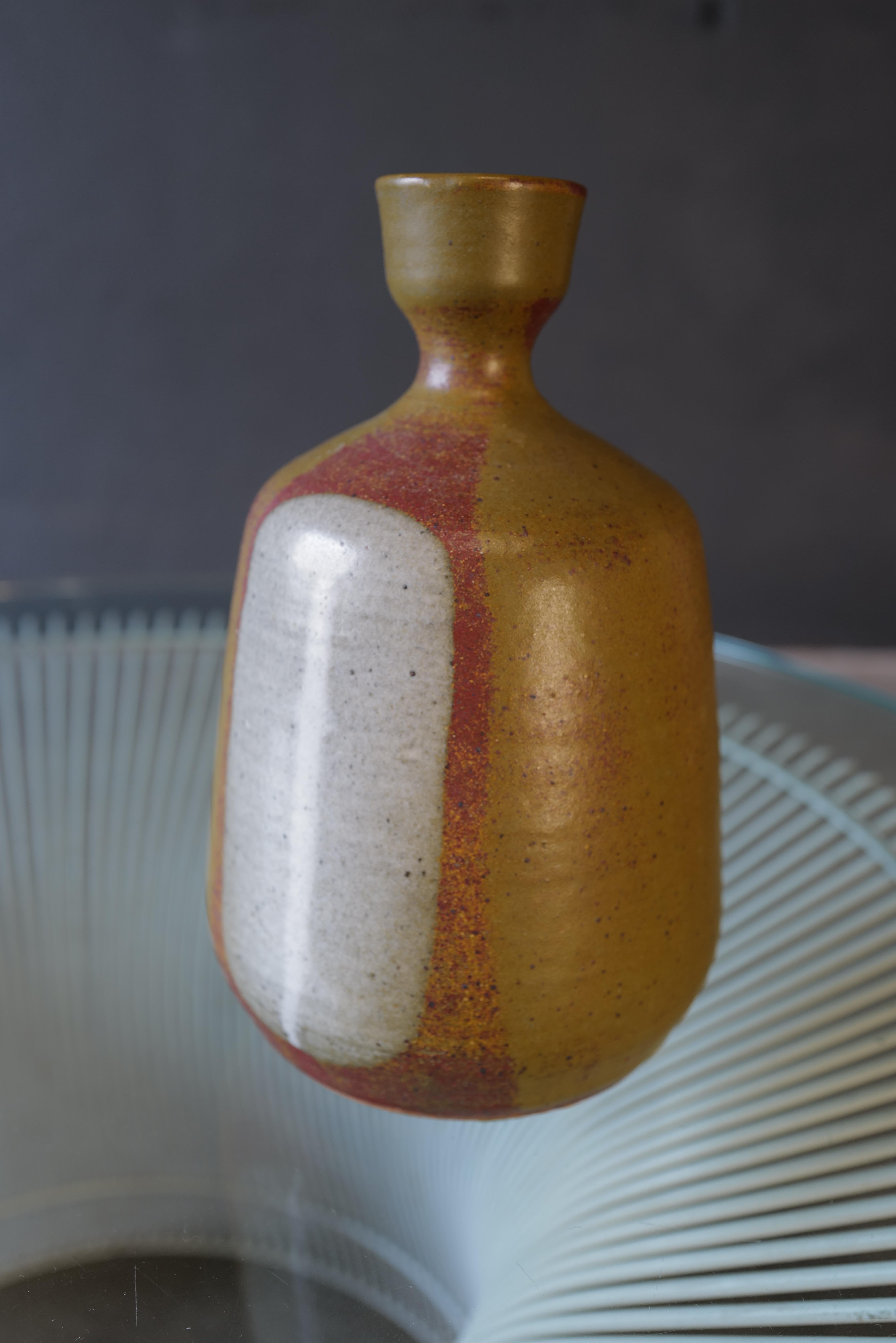 Mid-Century Modern Japanese Ceramic Pottery Vase For Sale