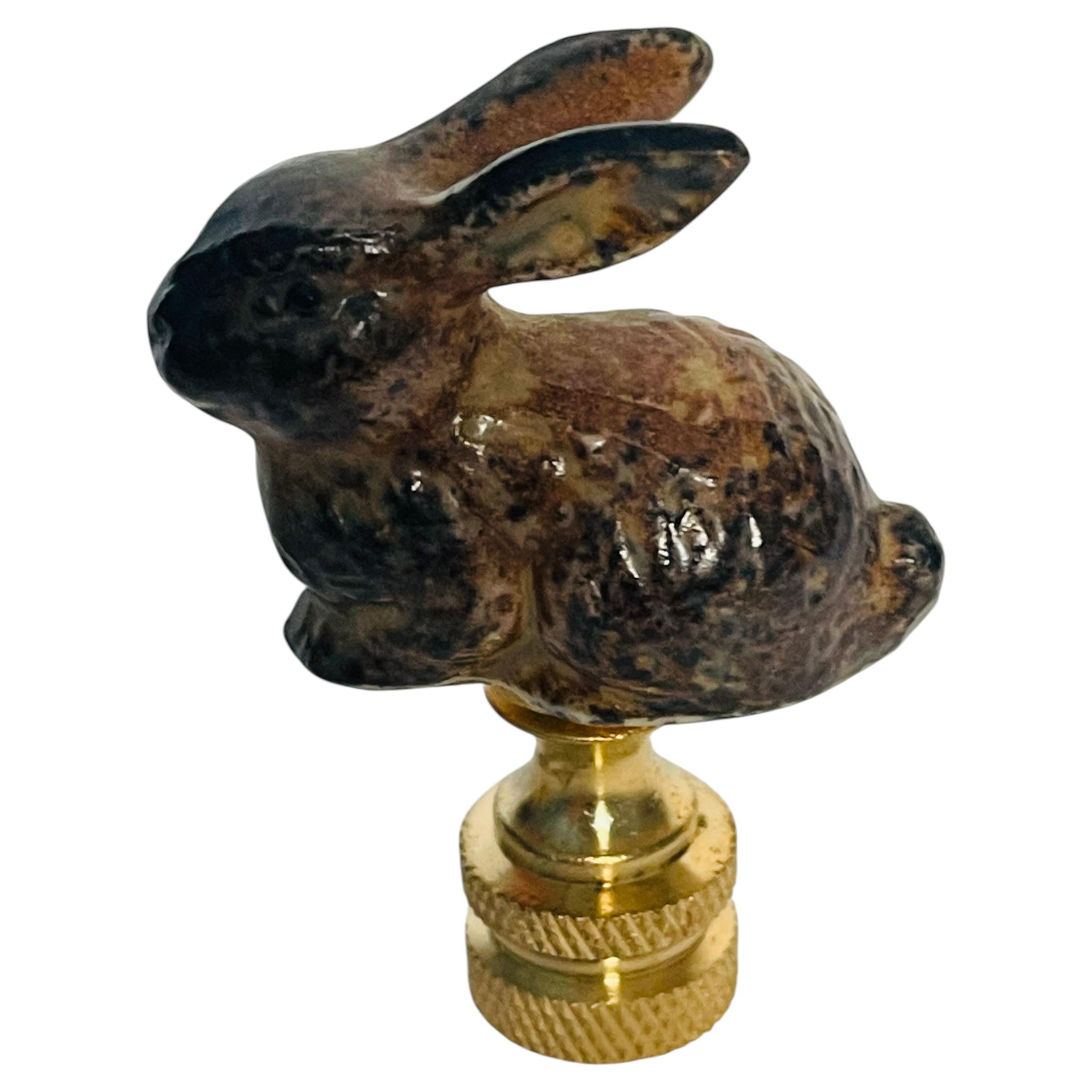 Japanese Ceramic Rabbit Lamp Finial For Sale