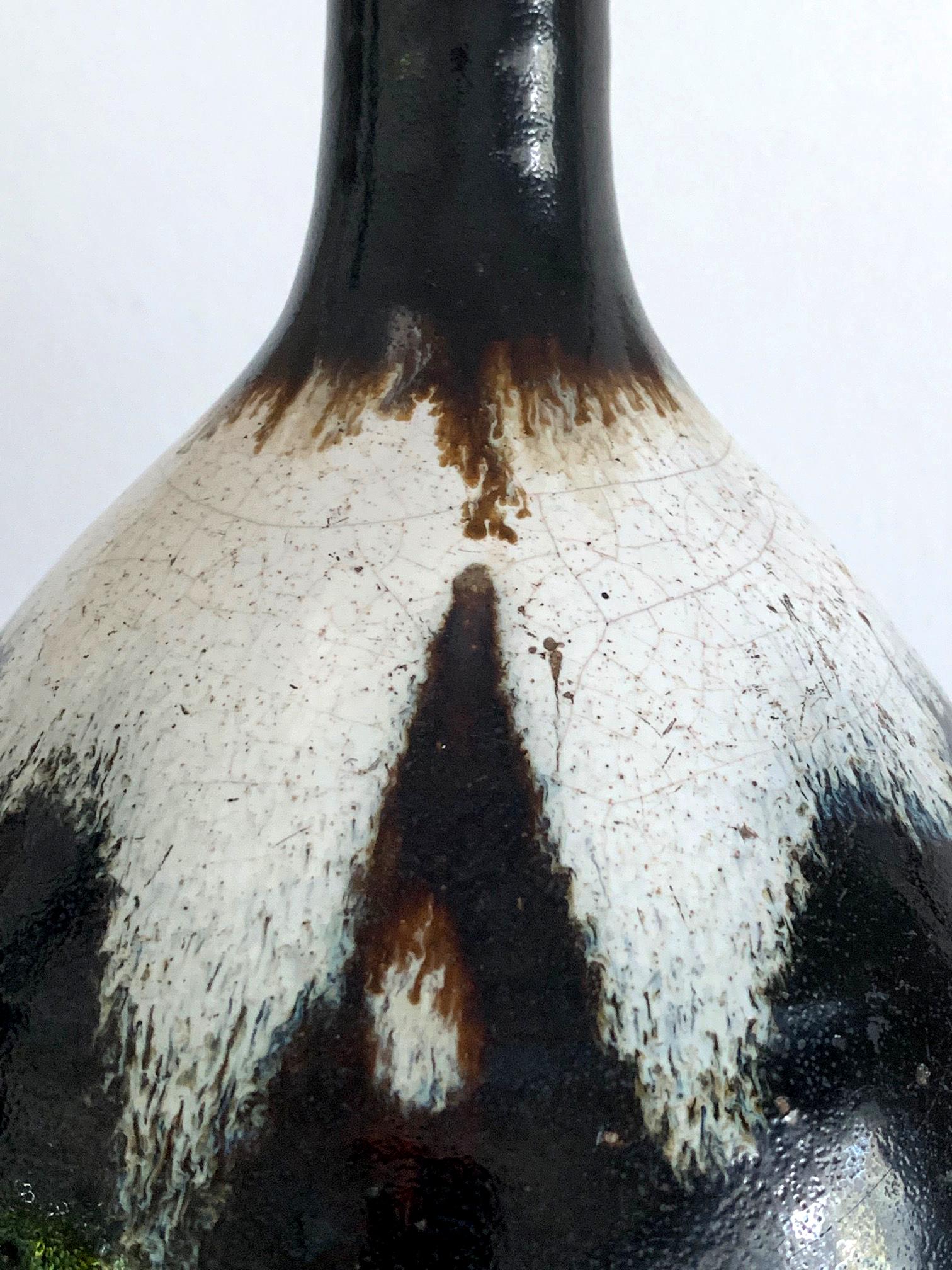 Japanese Ceramic Sake Bottle Chosen Karatsu Ware For Sale 1