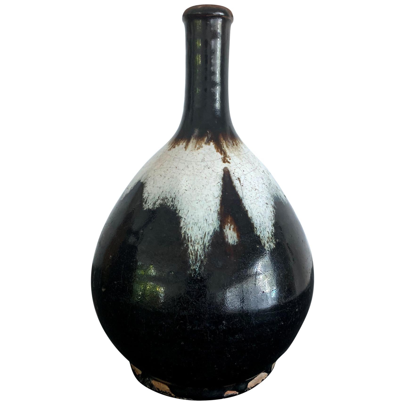 Japanische Sake-Flasche aus Keramik Chosen Karatsu Ware