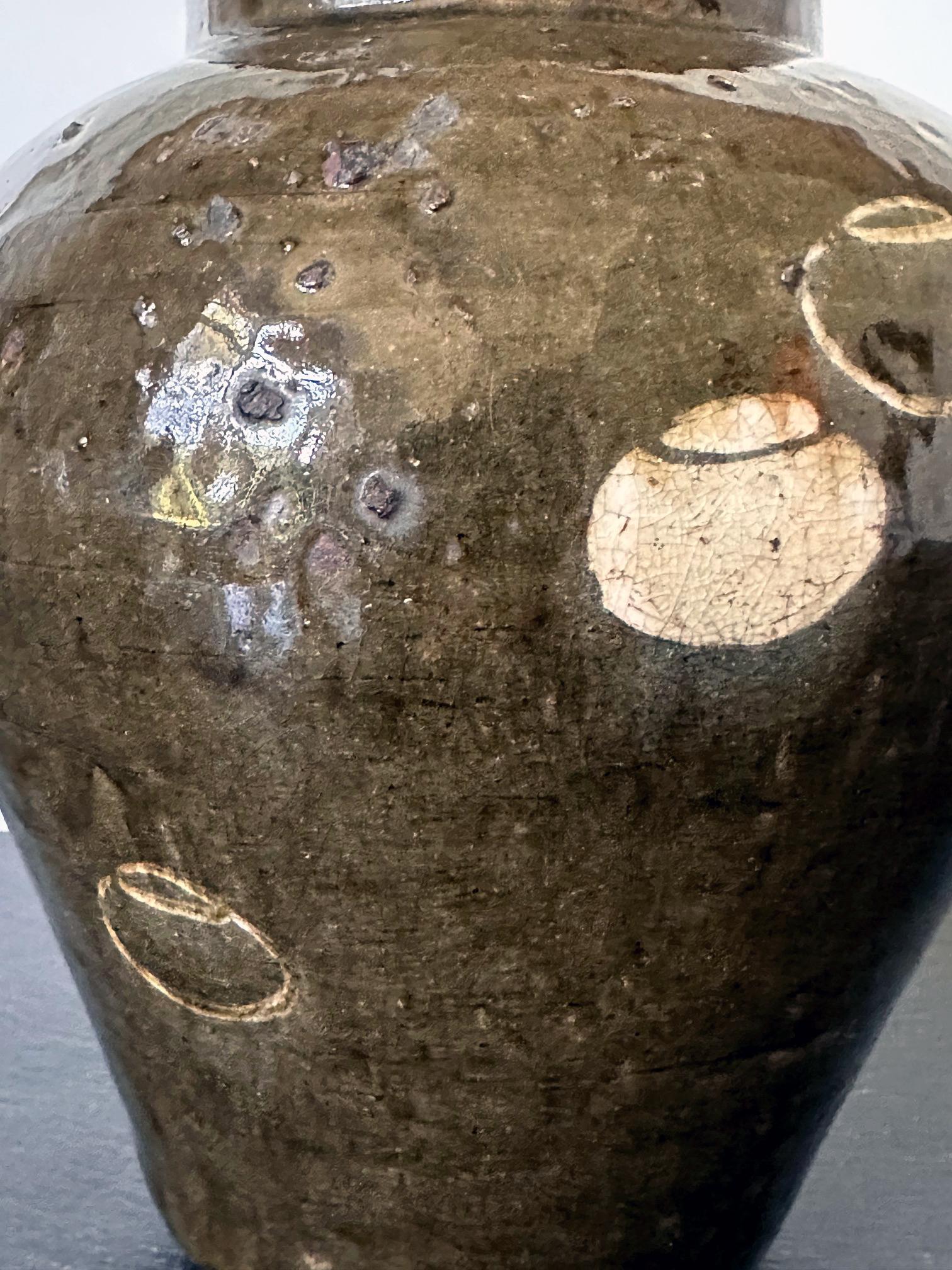Japanese Ceramic Seto Tea Leaf Tsubo Jar Edo Period For Sale 10