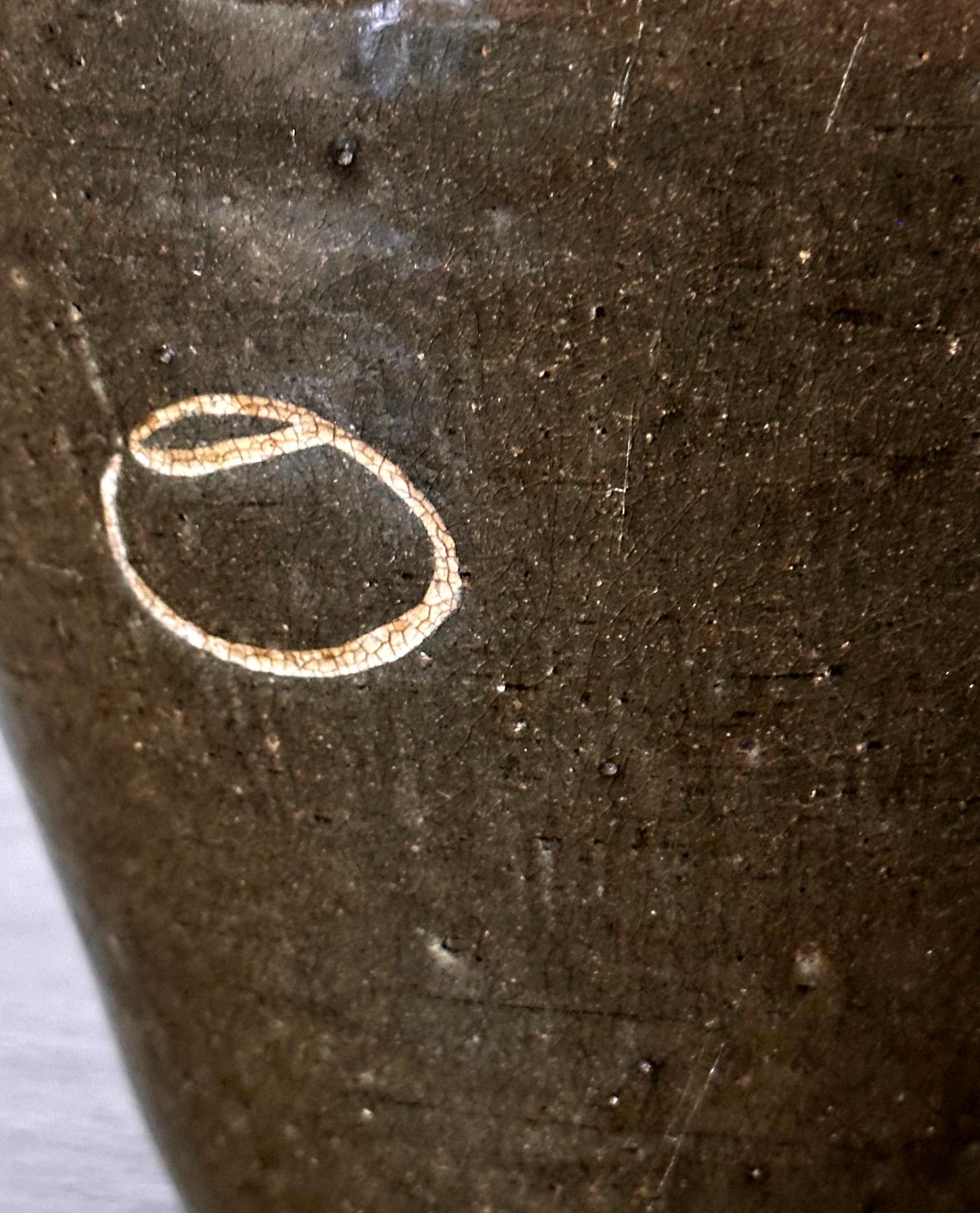 Japanese Ceramic Seto Tea Leaf Tsubo Jar Edo Period For Sale 11