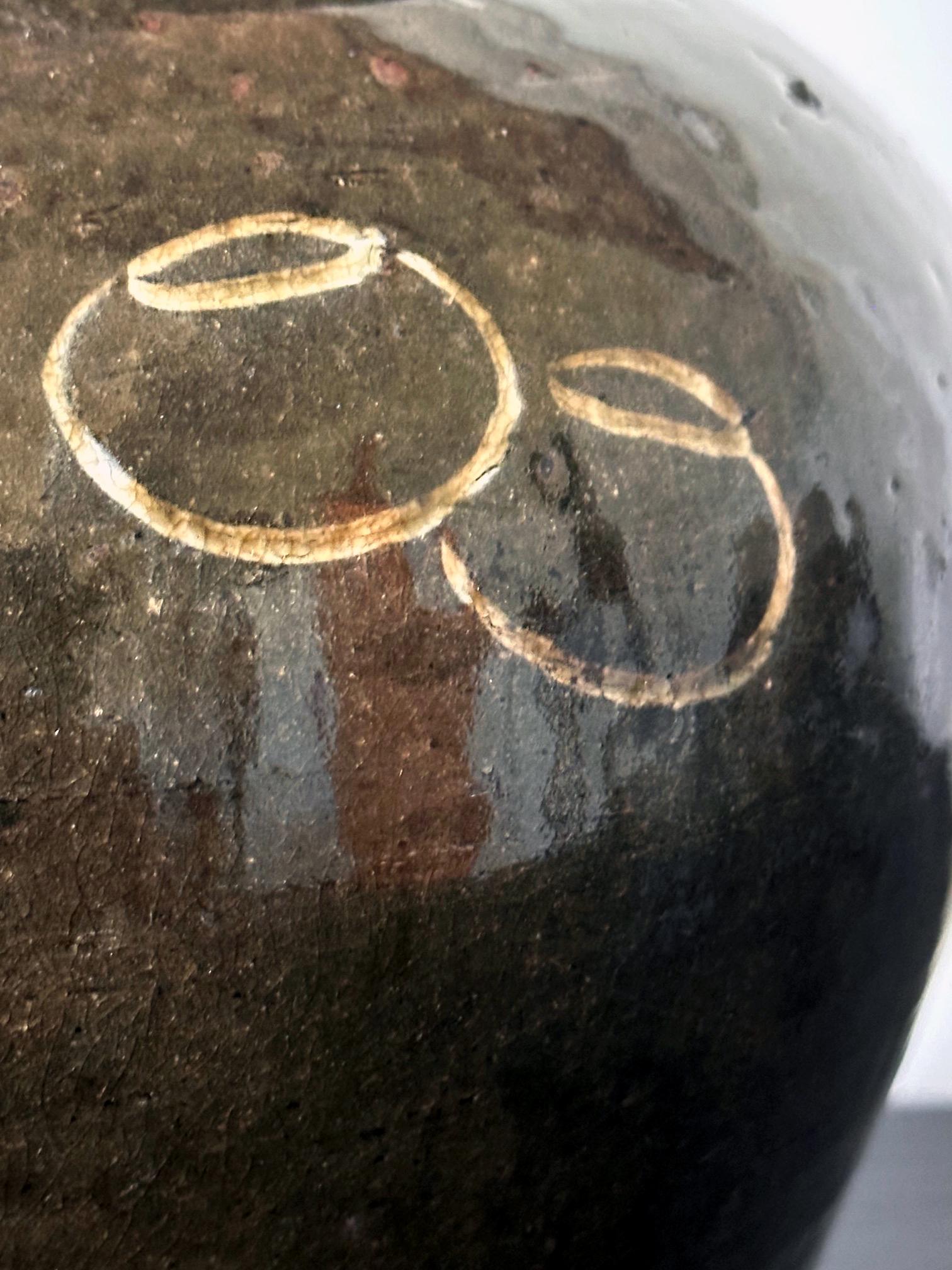 Japanese Ceramic Seto Tea Leaf Tsubo Jar Edo Period For Sale 12