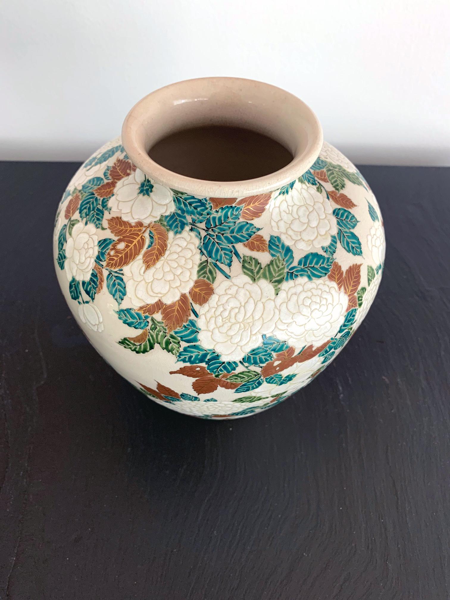 Japonisme Japanese Ceramic Vase by Ito Tozan I Meiji Period For Sale