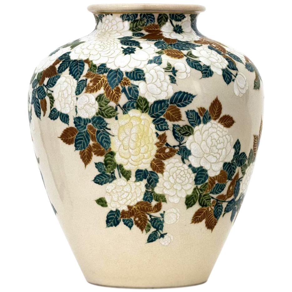 Japanese Ceramic Vase by Ito Tozan I Meiji Period For Sale