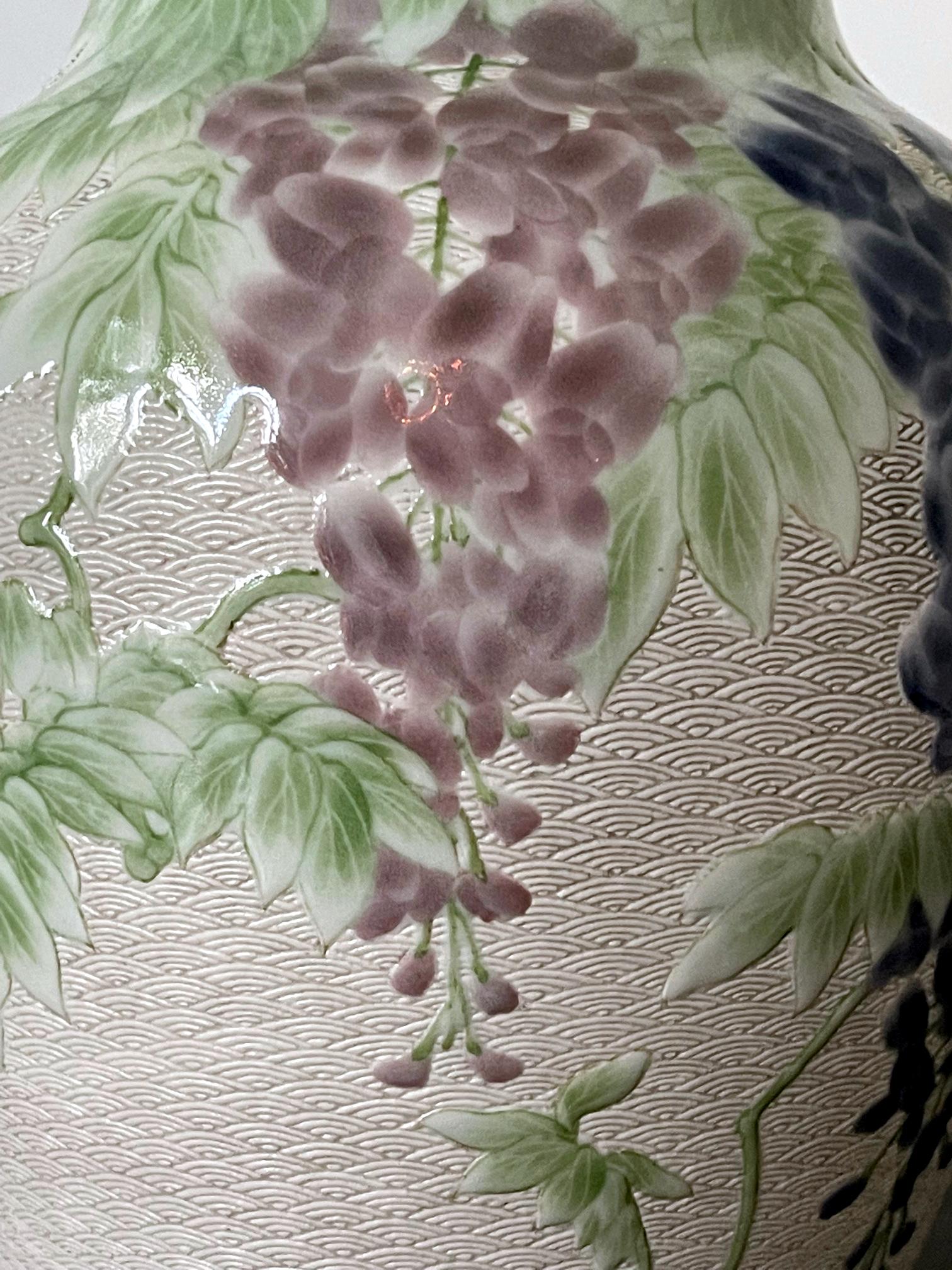 Late 19th Century Large Japanese Ceramic Vase by Makuzu Kozan Meiji Period