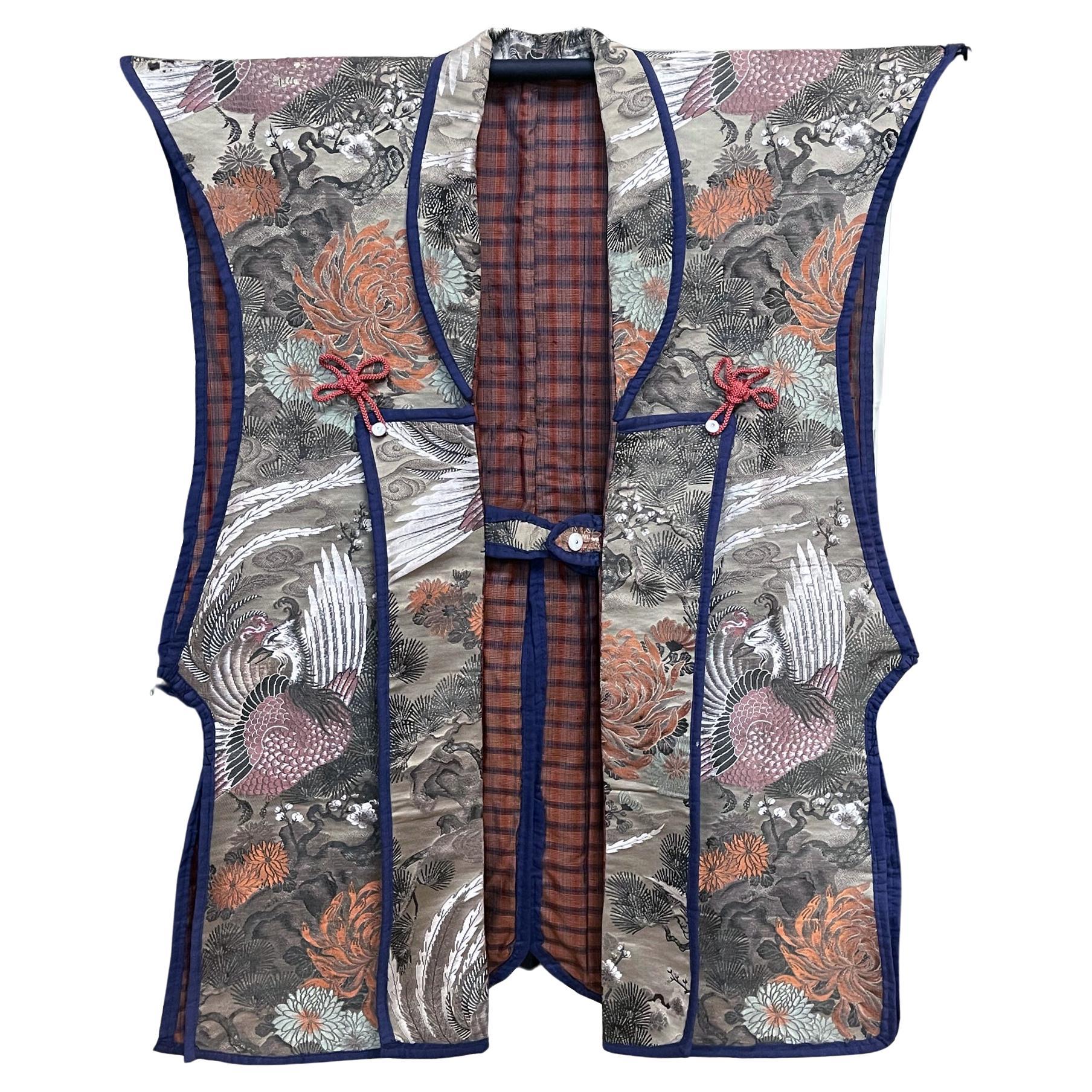Japanese Ceremonial Brocade Jinbaori Vest Jacket For Sale