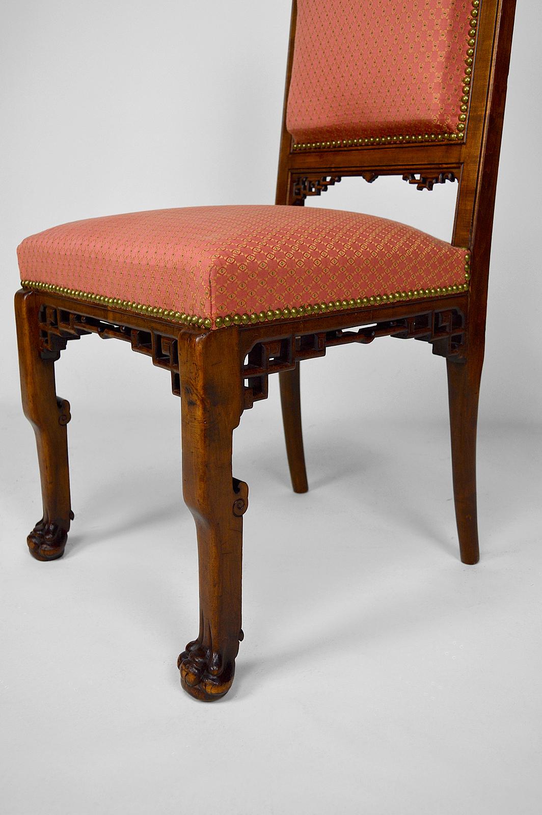 Japanese Chairs attributed to Gabriel Viardot, France, circa 1880, set of 4 For Sale 10