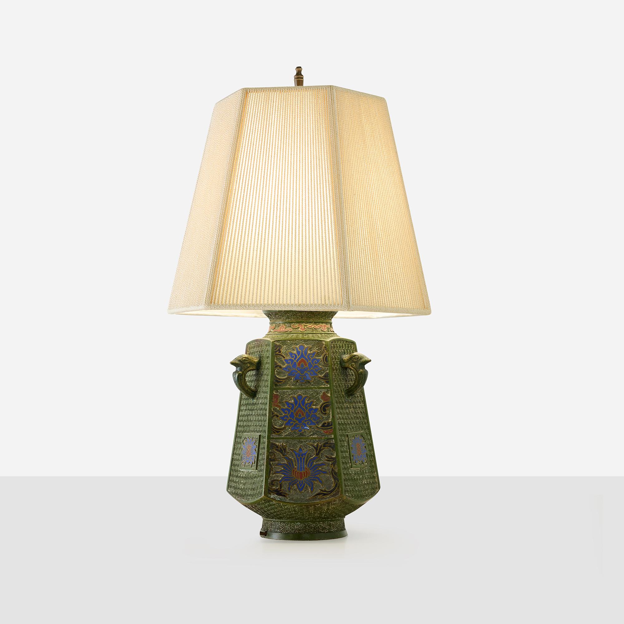 Moderno Lampada da tavolo giapponese Champlevé in vendita