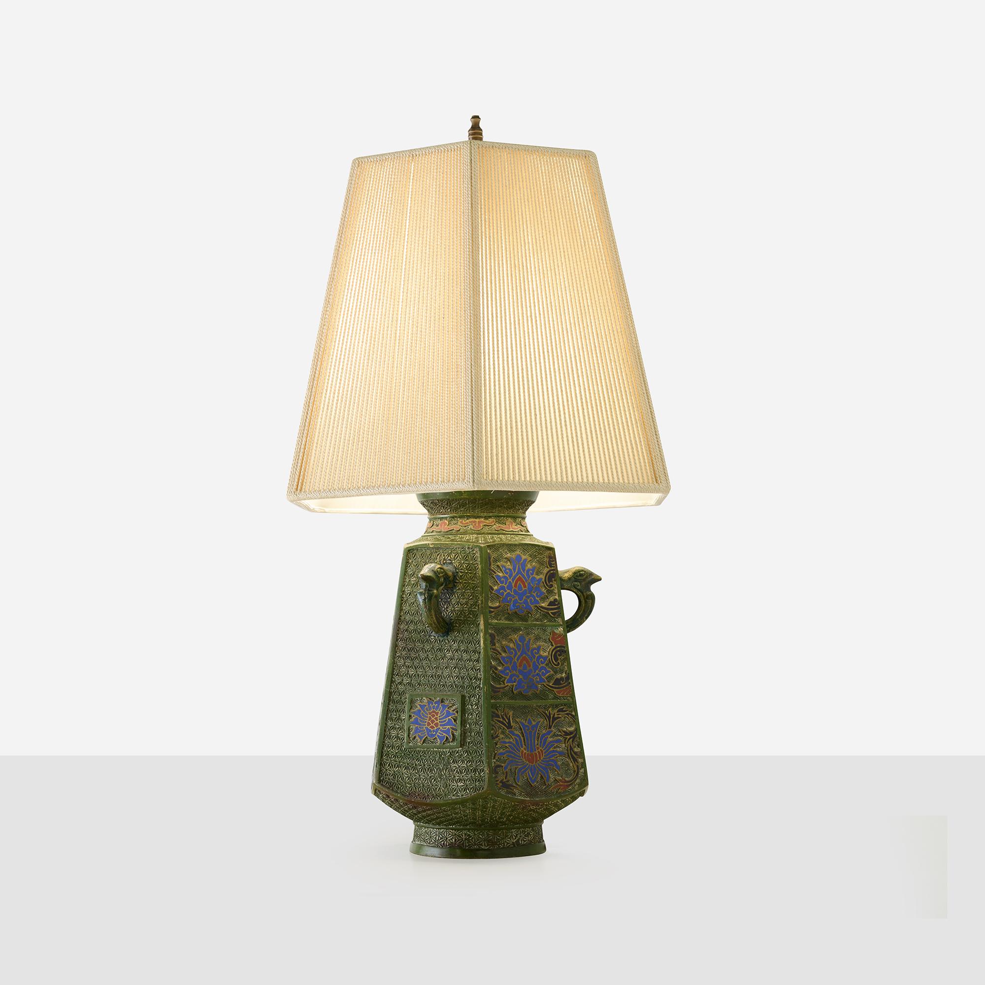 Sconosciuto Lampada da tavolo giapponese Champlevé in vendita