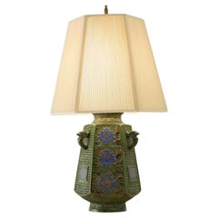 Japanese Champlevé Table Lamp